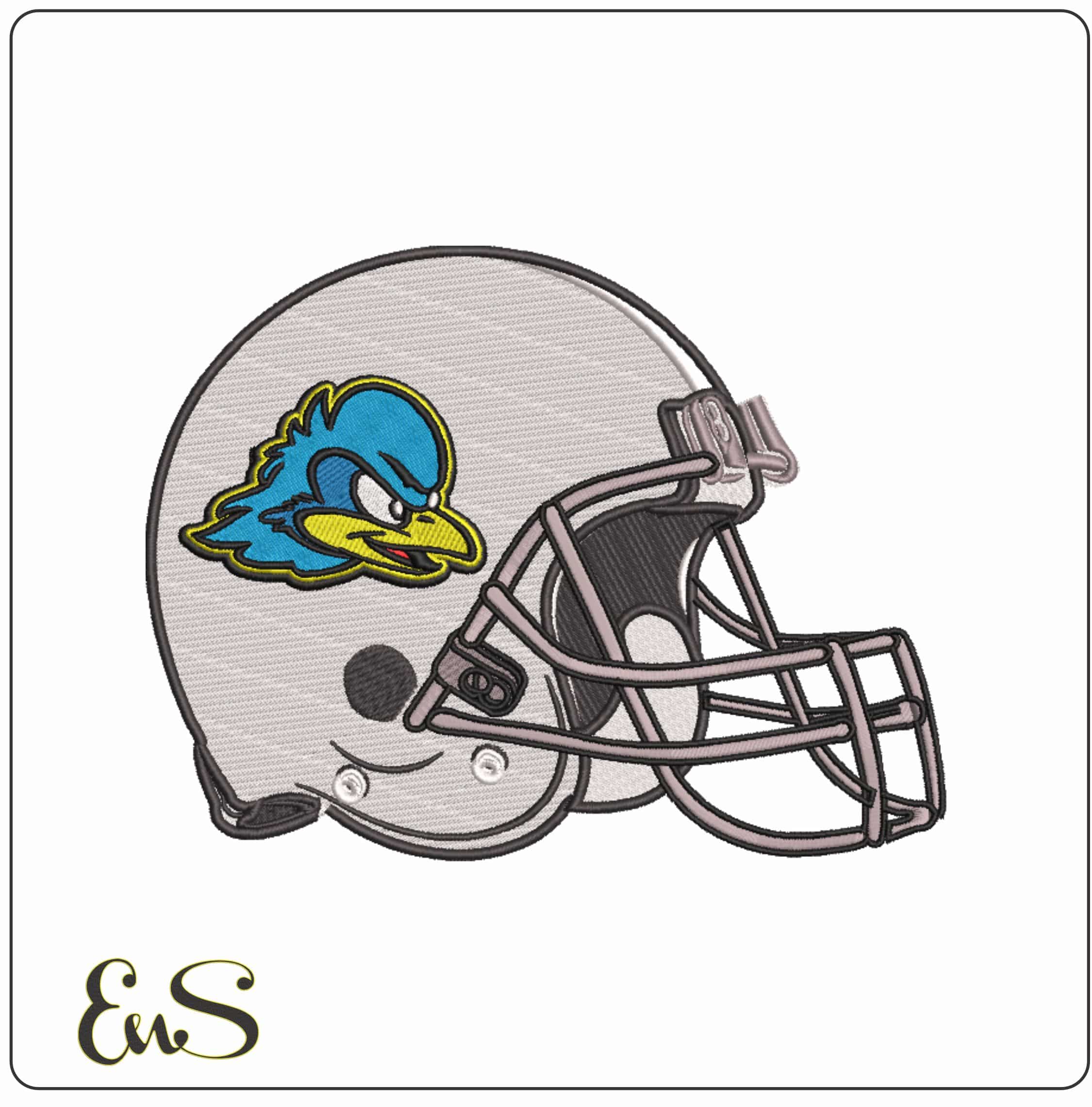 American Football Helmet Delaware Blue Hens Head 2009 2018        - Elegant embroidery design file-instant download
