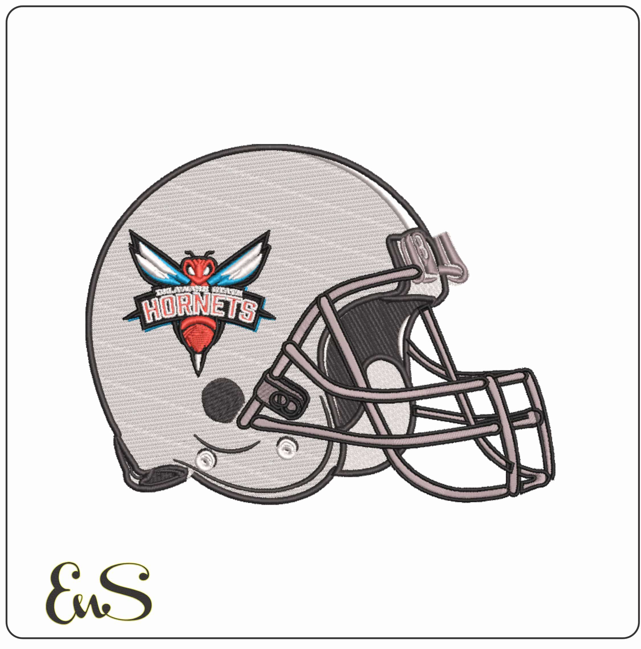 American Football Helmet Delaware State Hornets 2023 University   - Elegant embroidery design file-instant download