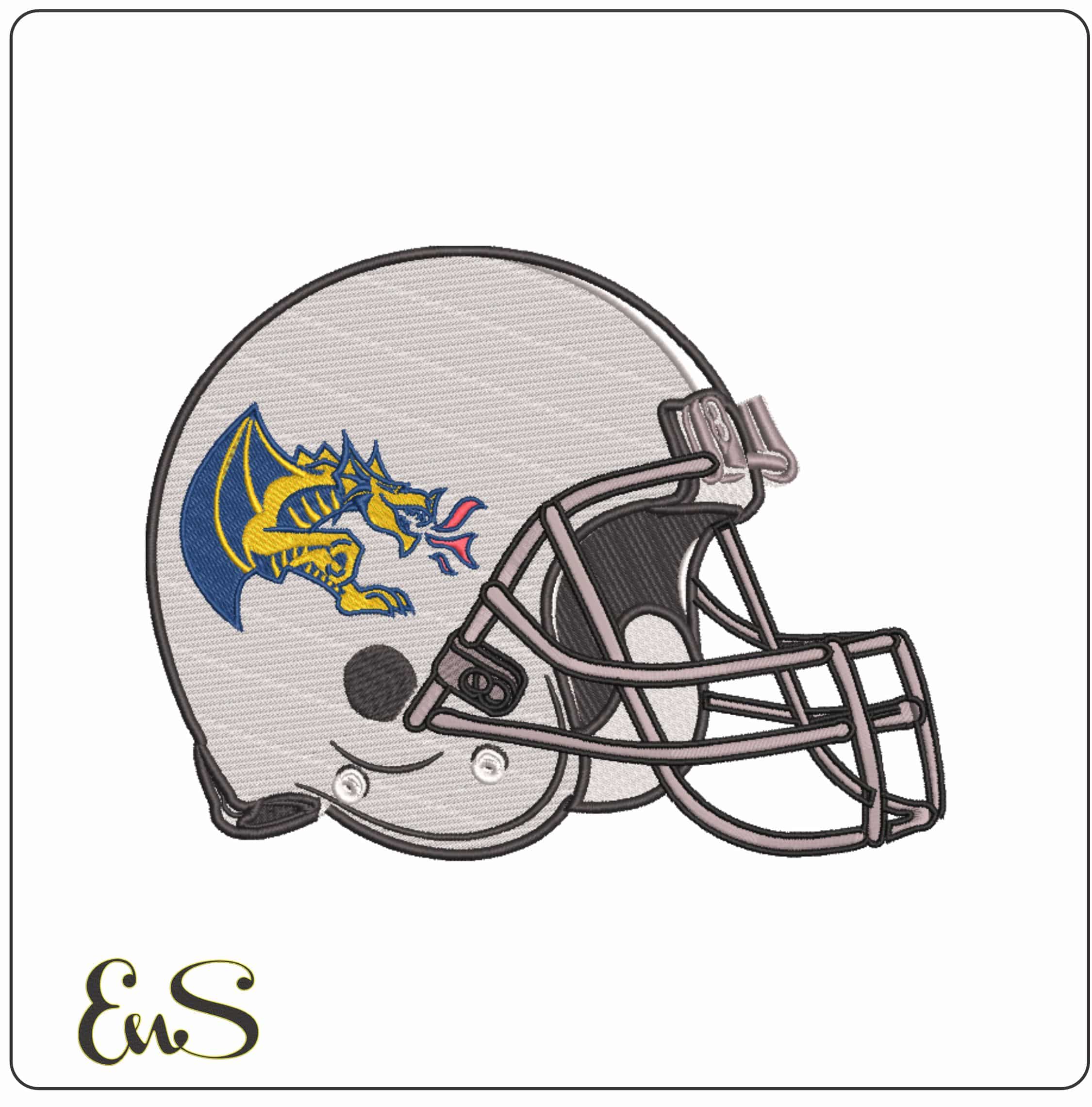 American Football Helmet Drexel Dragons Alternative University - Elegant embroidery design file-instant download