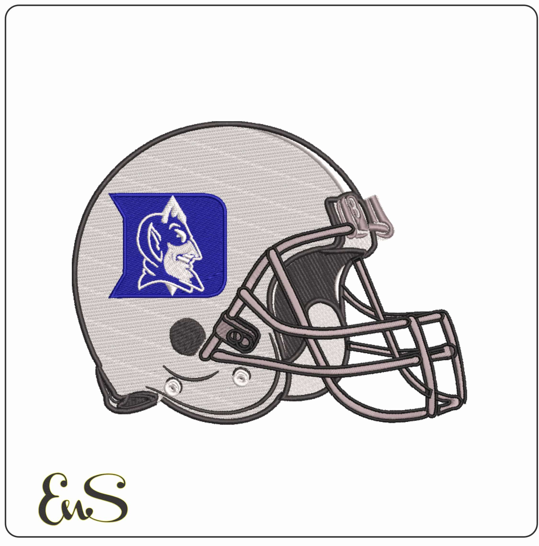 American Football Helmet Duke Blue Devils Alternate University - Elegant embroidery design file-instant download