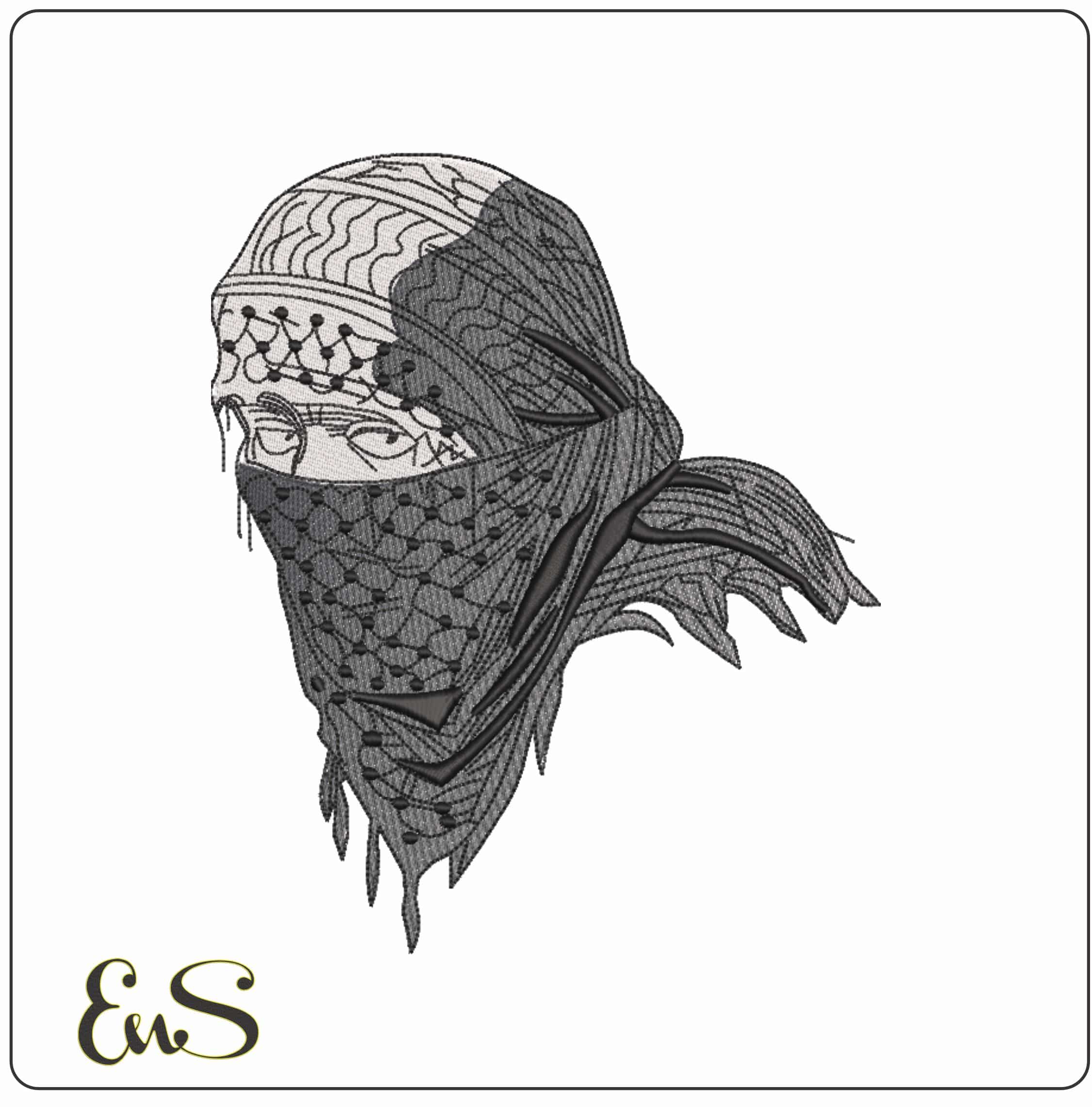 Arab Covered Face      - Elegant embroidery design file-instant download