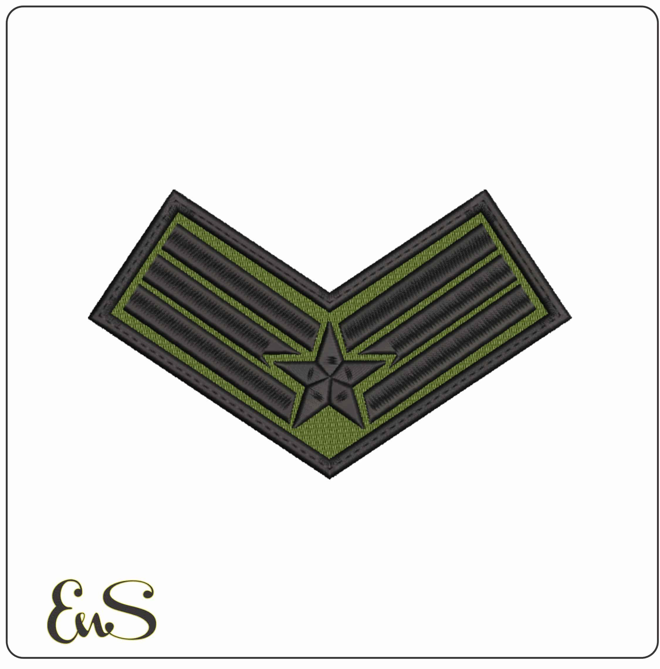 Army Shoulder Stripes Patch     - Elegant embroidery design file-instant download