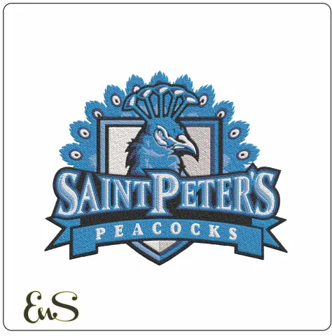 Saint Peter's Peacocks embroidery design -Saint Peter's Peacocks University woman basketball embroidery machine pattern embroidery file - instant download