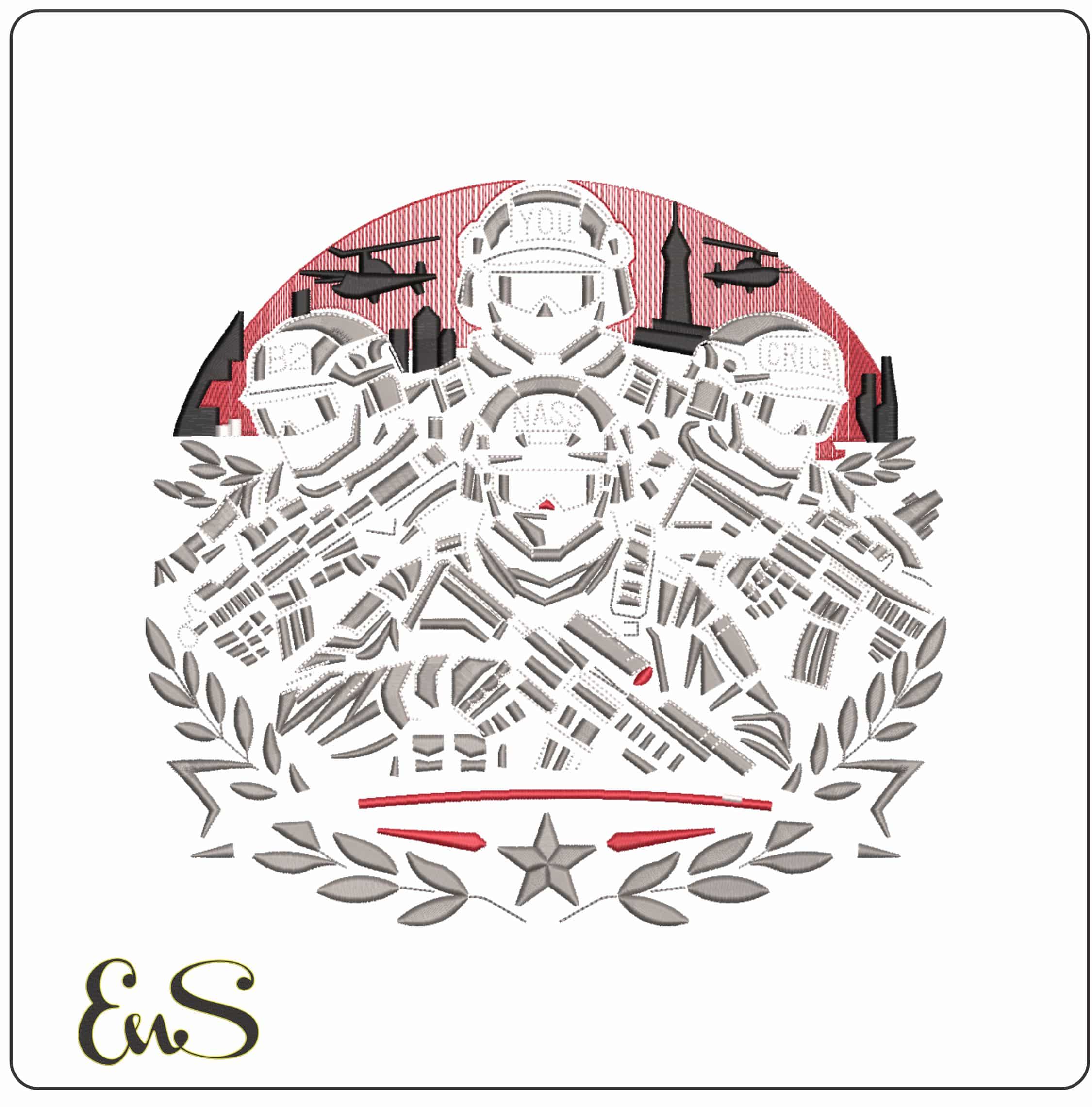 Brigade Outline    - Elegant embroidery design file-instant download
