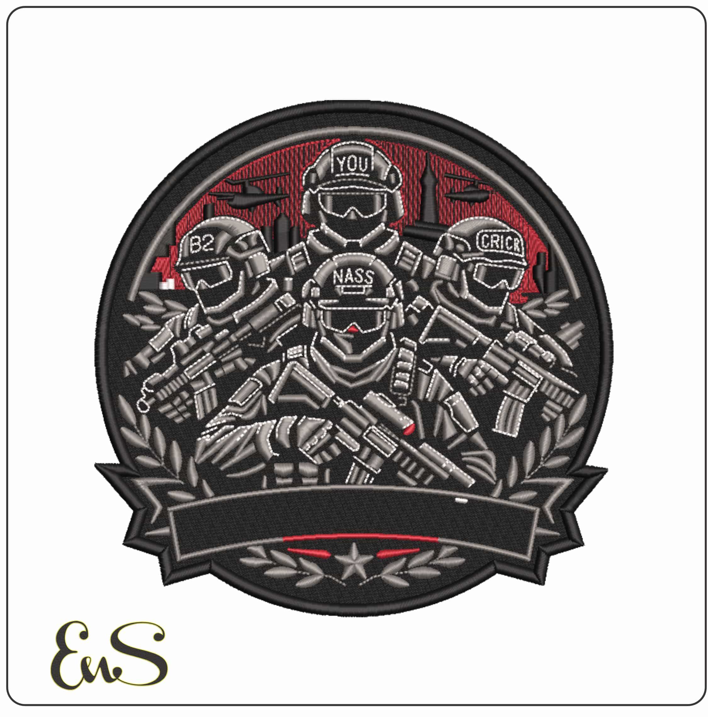 Brigade Patch    - Elegant embroidery design file-instant download