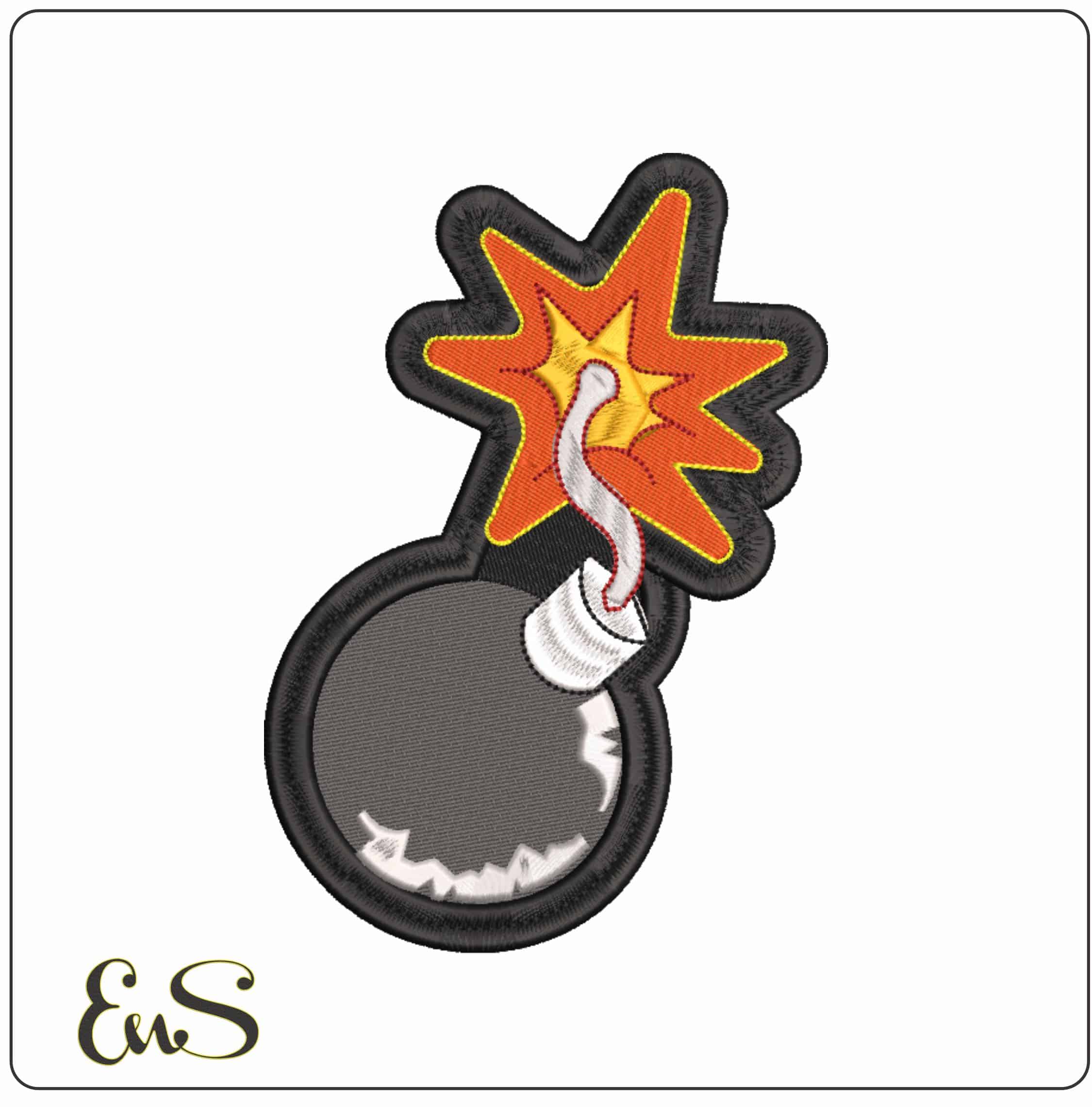 Cartoon Bomb Patch   - Elegant embroidery design file-instant download