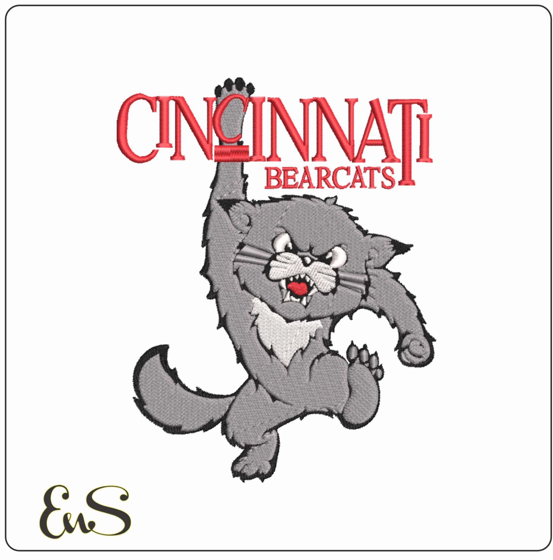 Cincinnati Bearcats 1990 to 2005 University of Cincinnati - Elegant embroidery design file-instant download