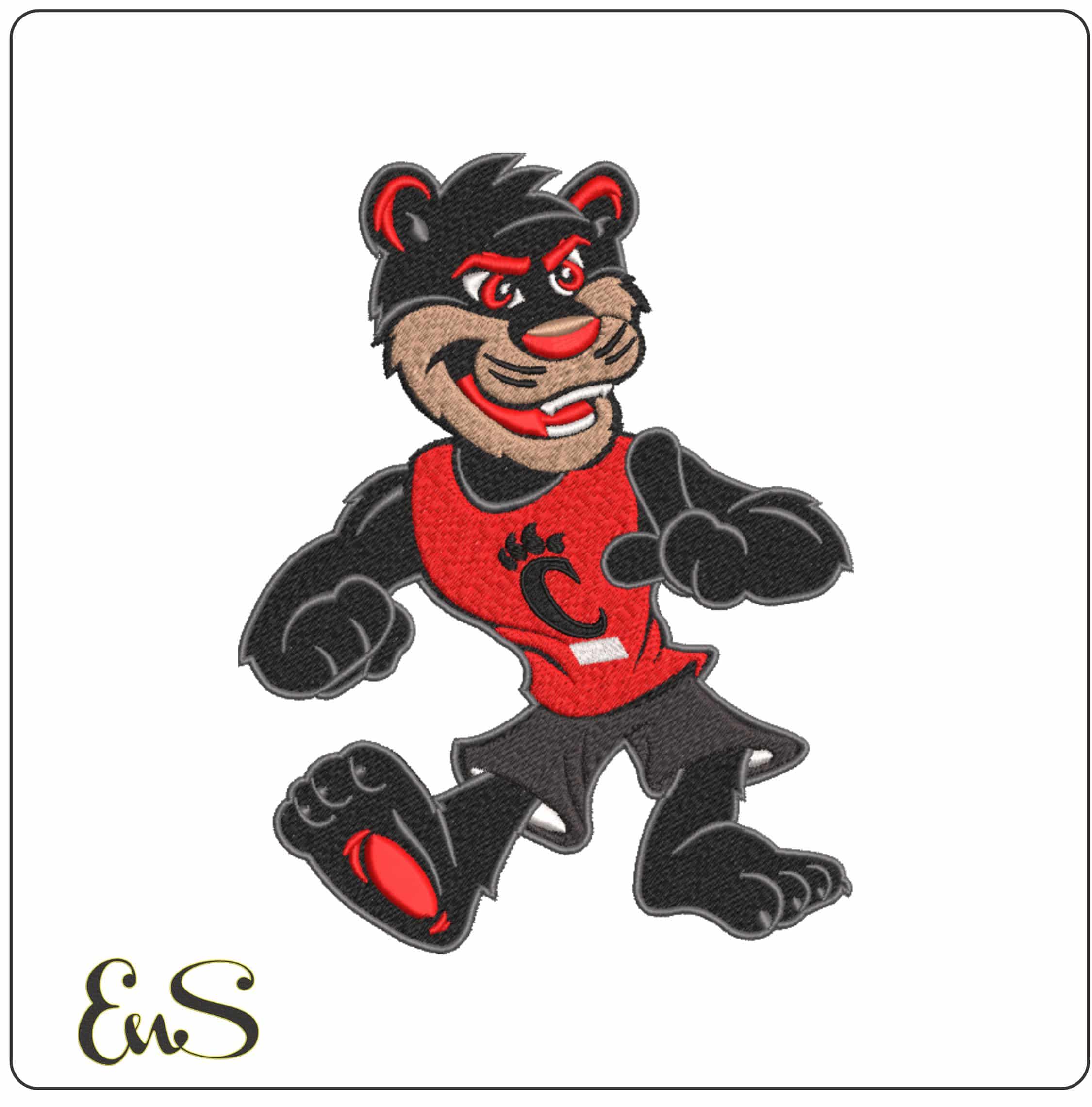 Cincinnati Bearcats Logo Mascot University of Cincinnati   - Elegant embroidery design file-instant download