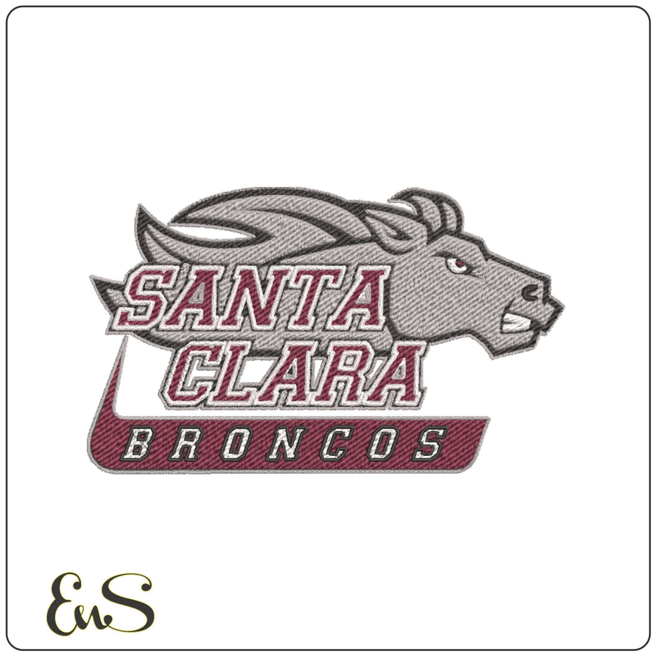 Santa Clara Broncos embroidery design -Santa Clara Broncos University men's basketball embroidery machine pattern embroidery file - instant download