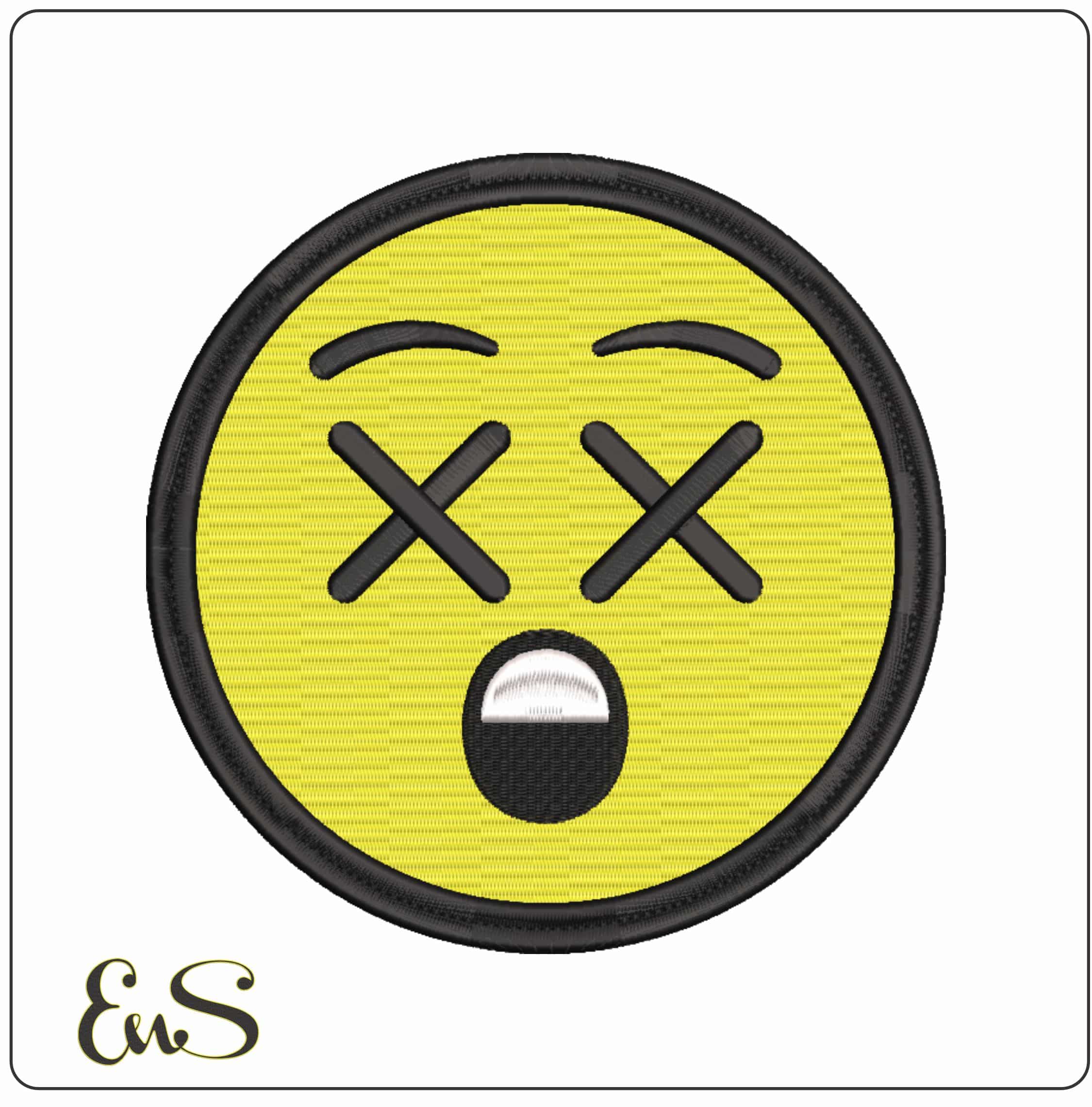 Cross eyes Emoji   - Elegant embroidery design file-instant download