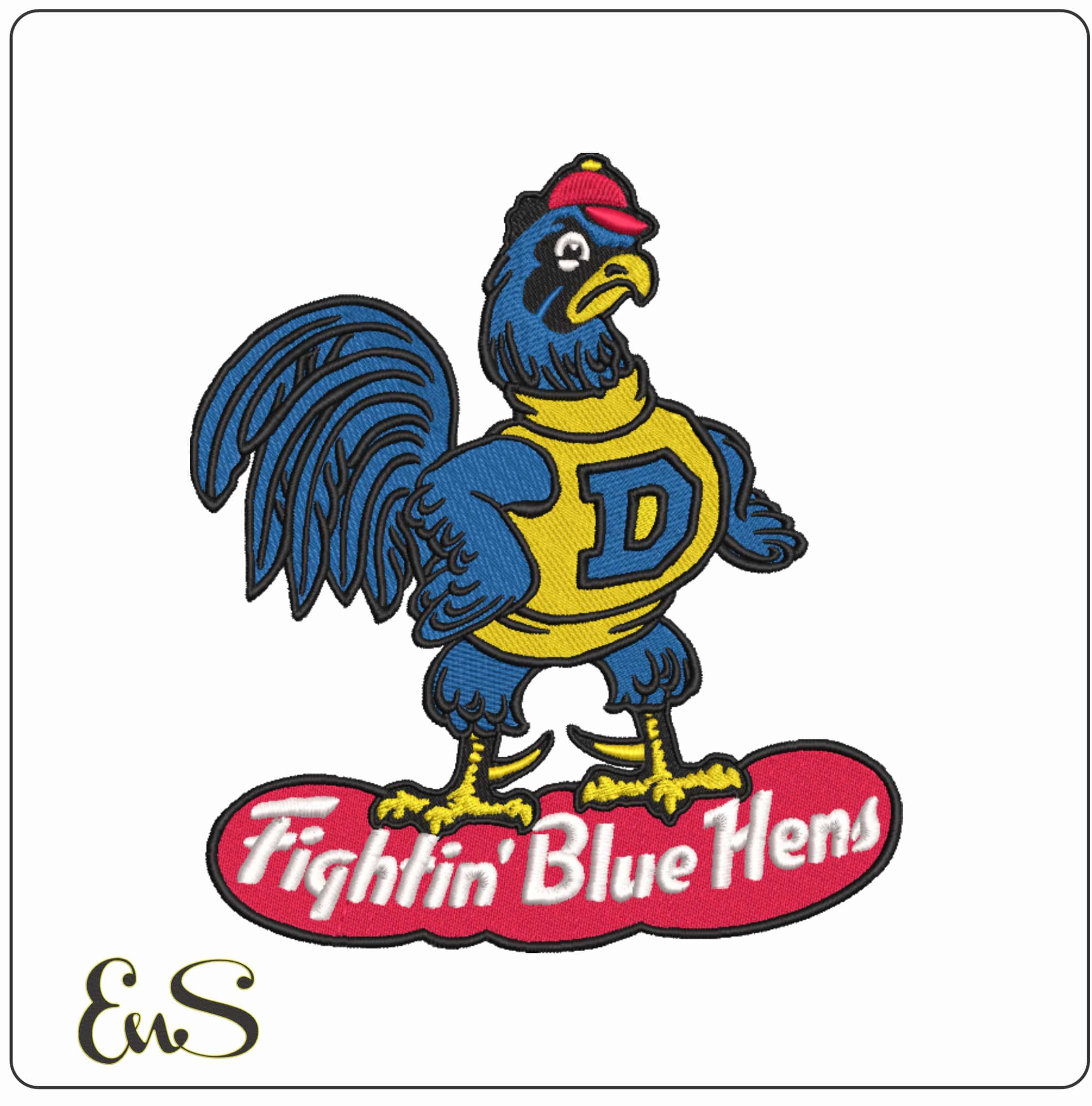 Delaware Blue Hens 1967 to 1987 University of Delaware   - Elegant embroidery design file-instant download