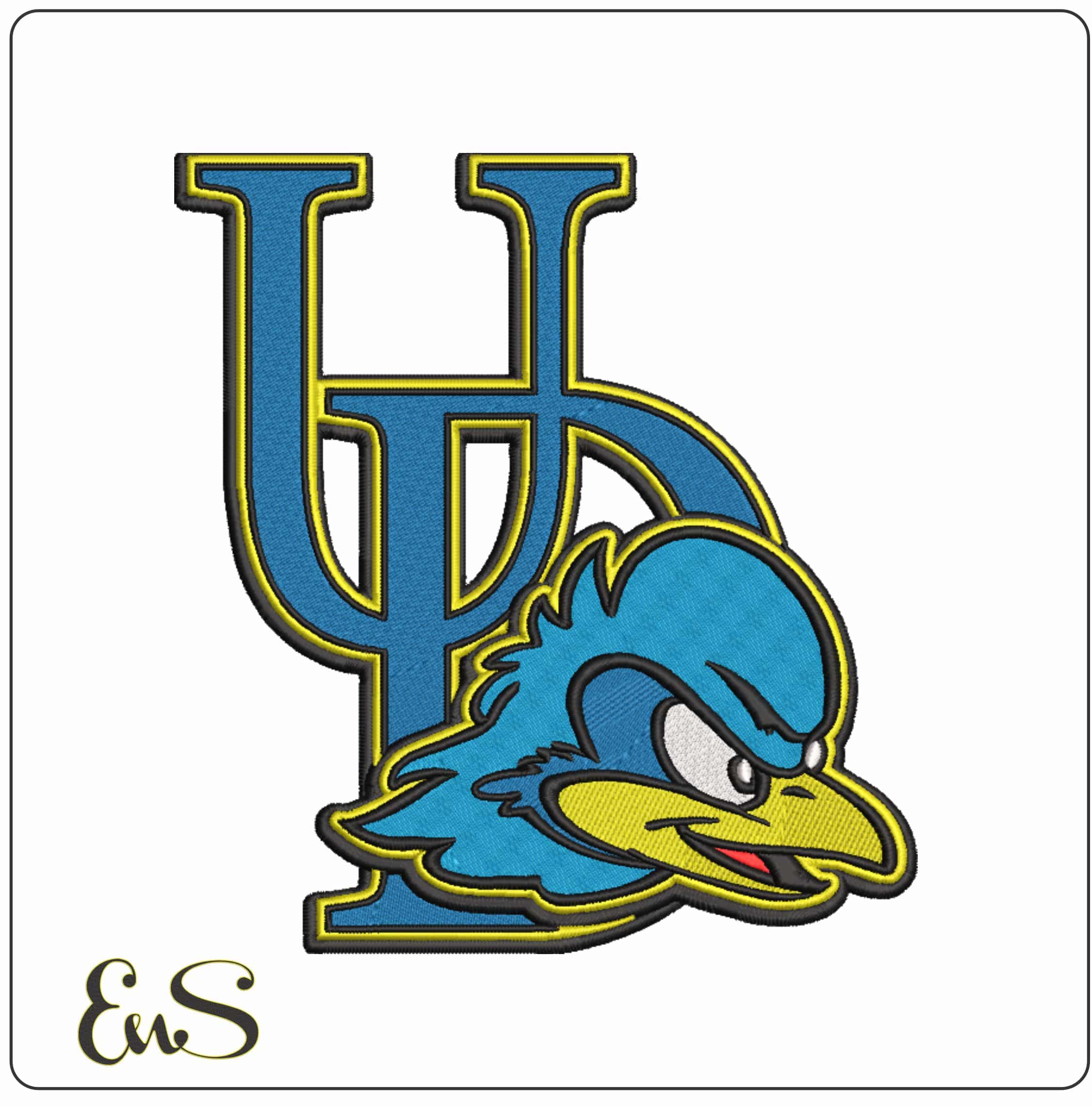 Delaware Blue Hens 2009 to 2018 University of Delaware   - Elegant embroidery design file-instant download