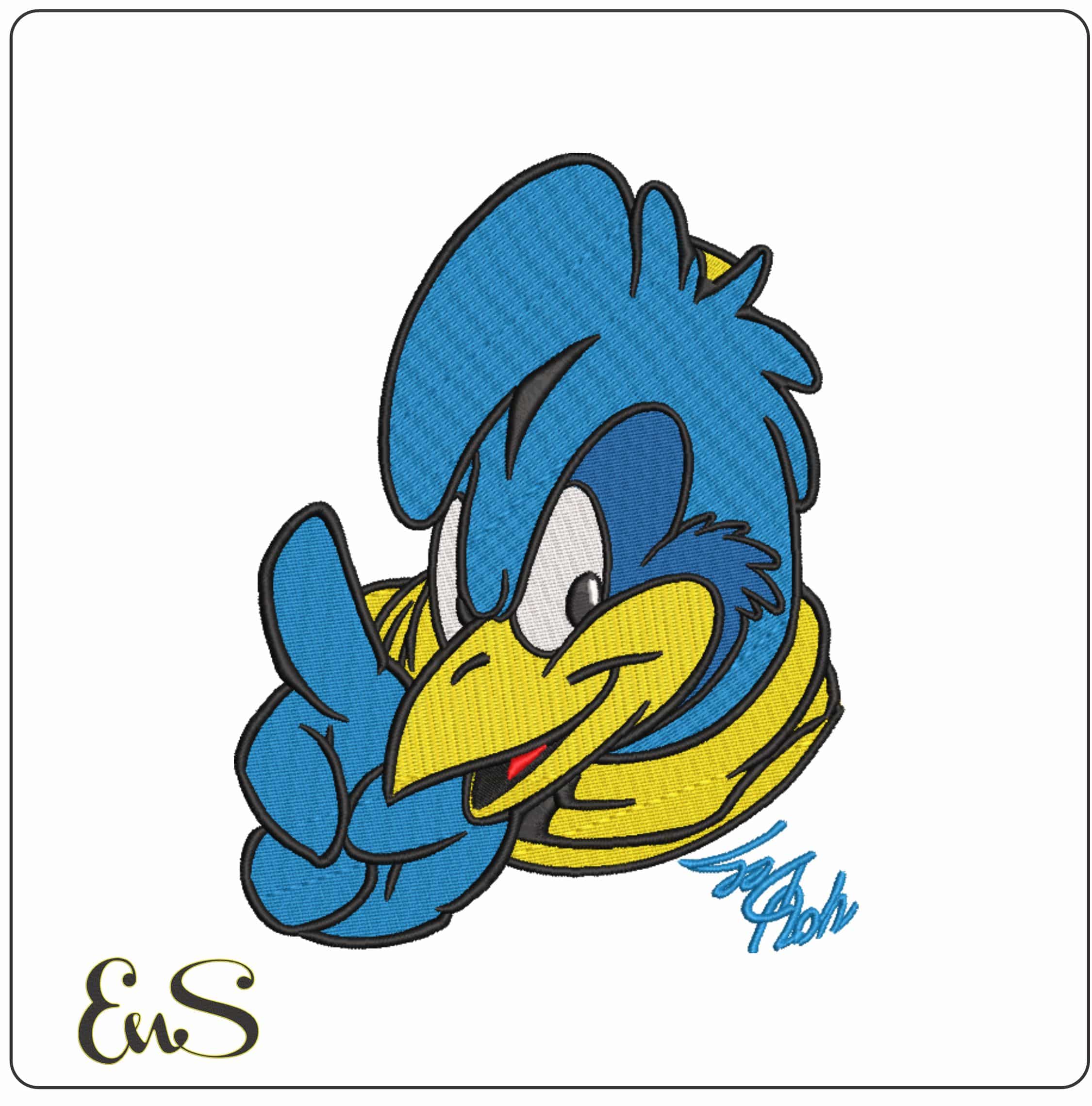 Delaware Blue Hens Head 1999 to 2009 University of Delaware   - Elegant embroidery design file-instant download