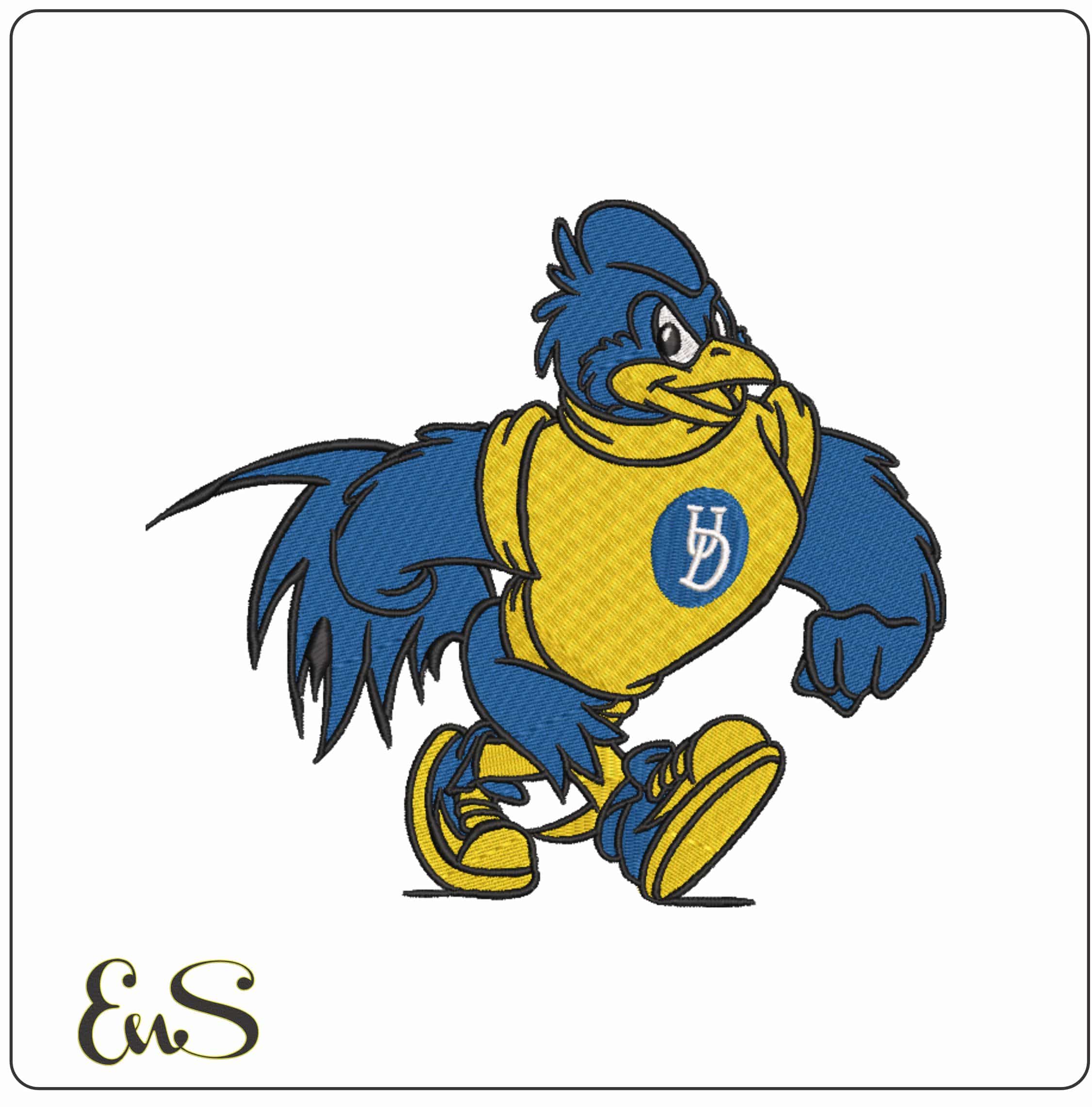 Delaware Blue Hens Head Mascot University of Delaware    - Elegant embroidery design file-instant download