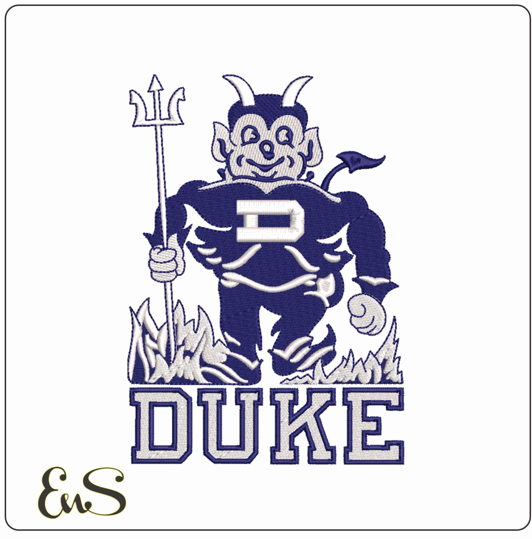 Duke Blue Devils 1955 to 1966 Duke University  - Elegant embroidery design file-instant download