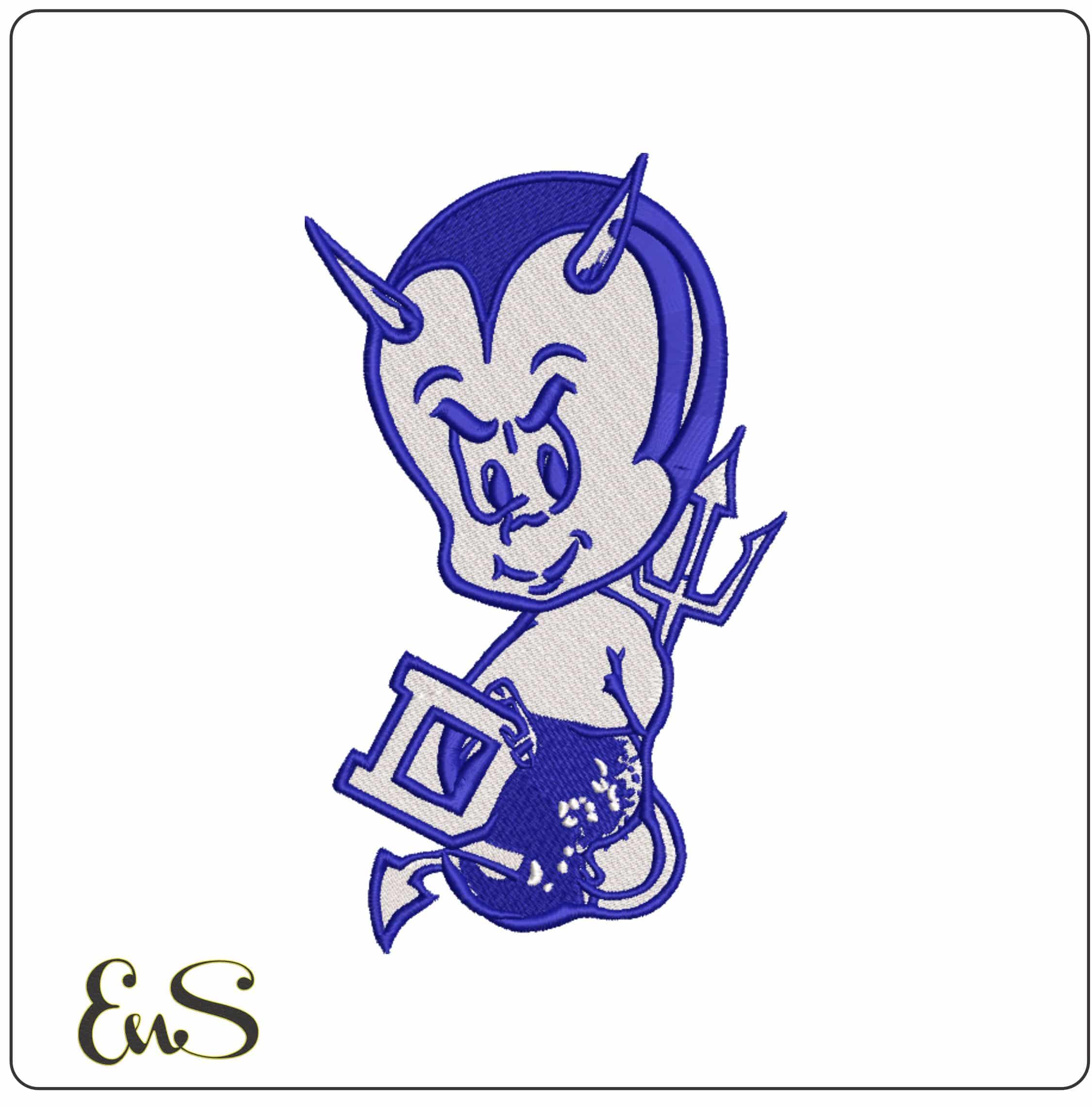 Duke Blue Devils Mascot Duke University  - Elegant embroidery design file-instant download