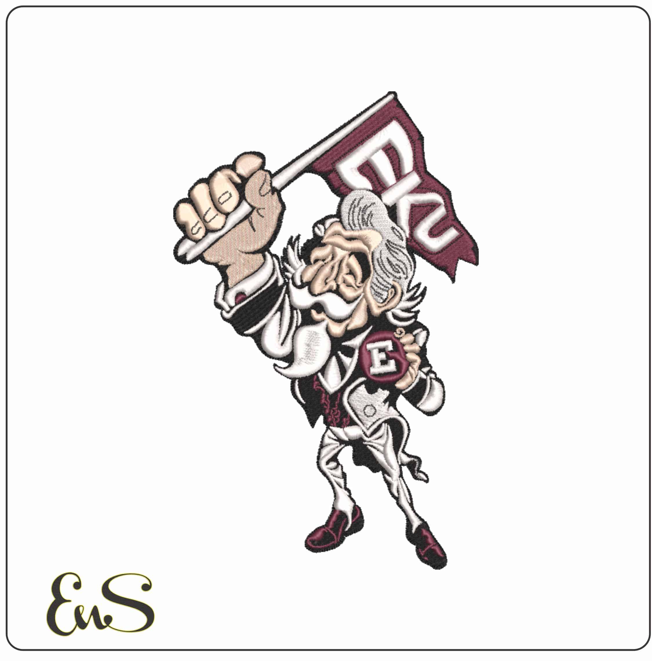 Eastern Kentucky Colonels 1974 to 2004 University - Elegant embroidery design file-instant download