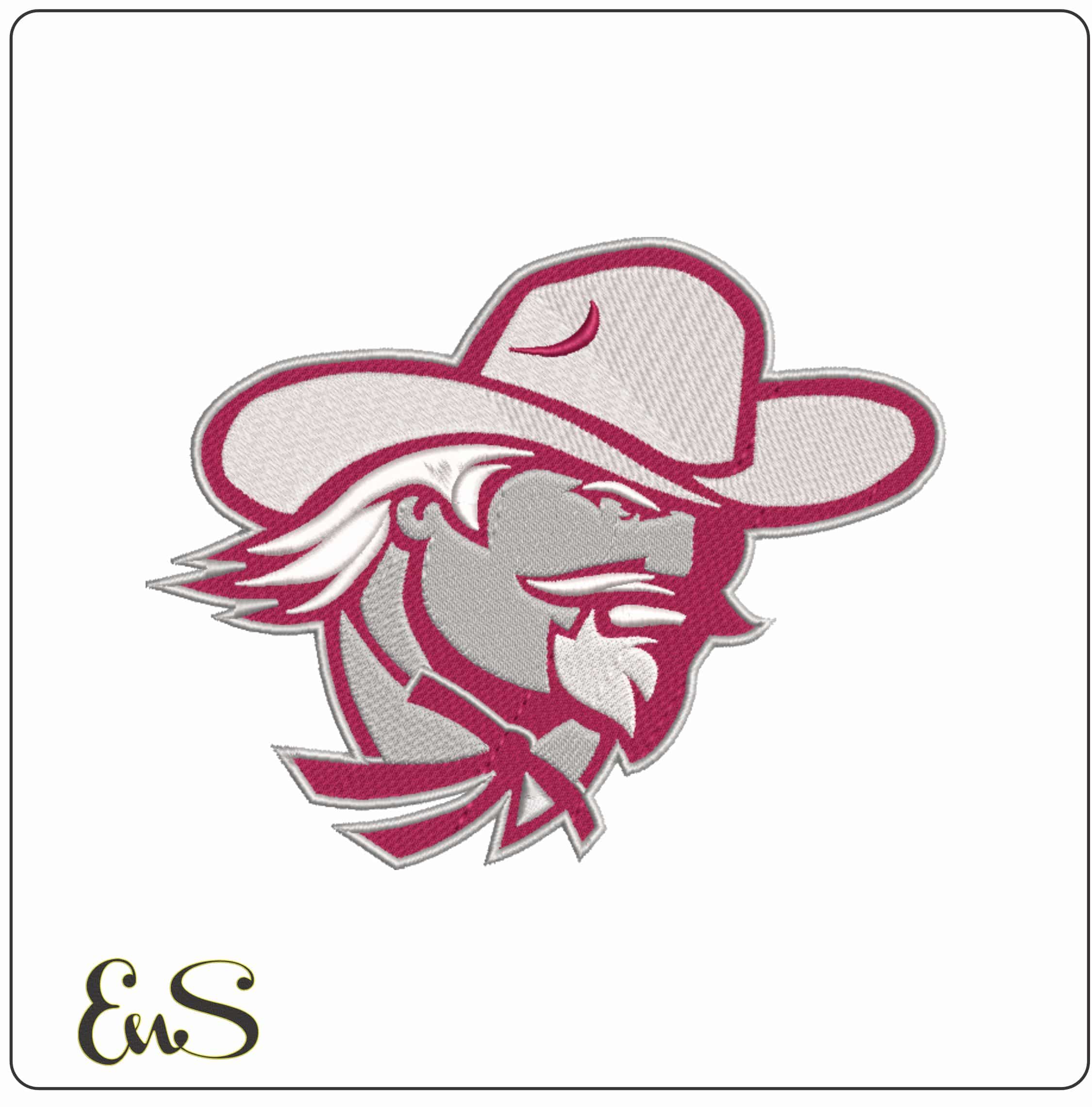 Eastern Kentucky Colonels Head 2006 to 2017 University  - Elegant embroidery design file-instant download