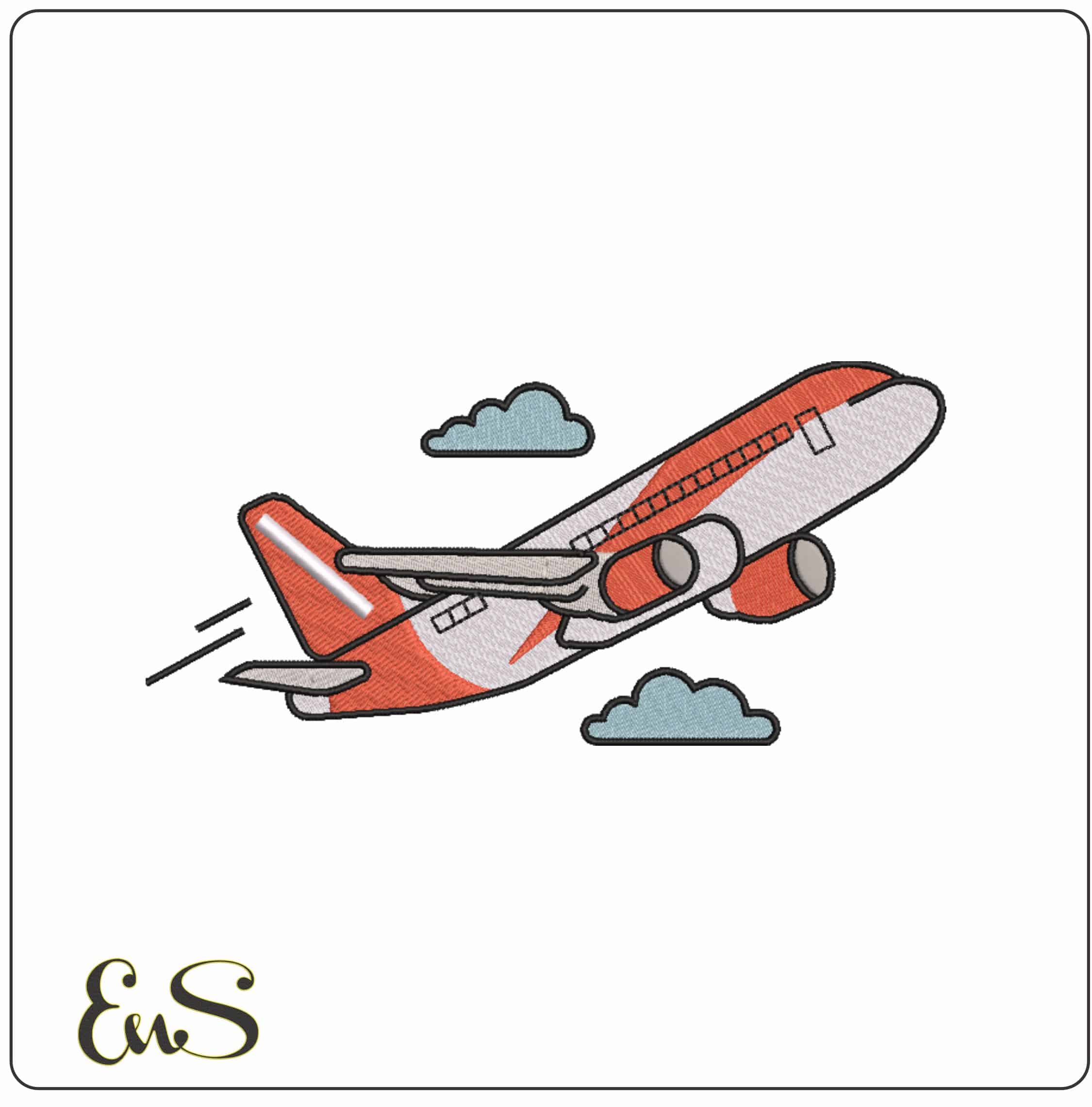Easy Jet Plane flying  - Elegant embroidery design file-instant download