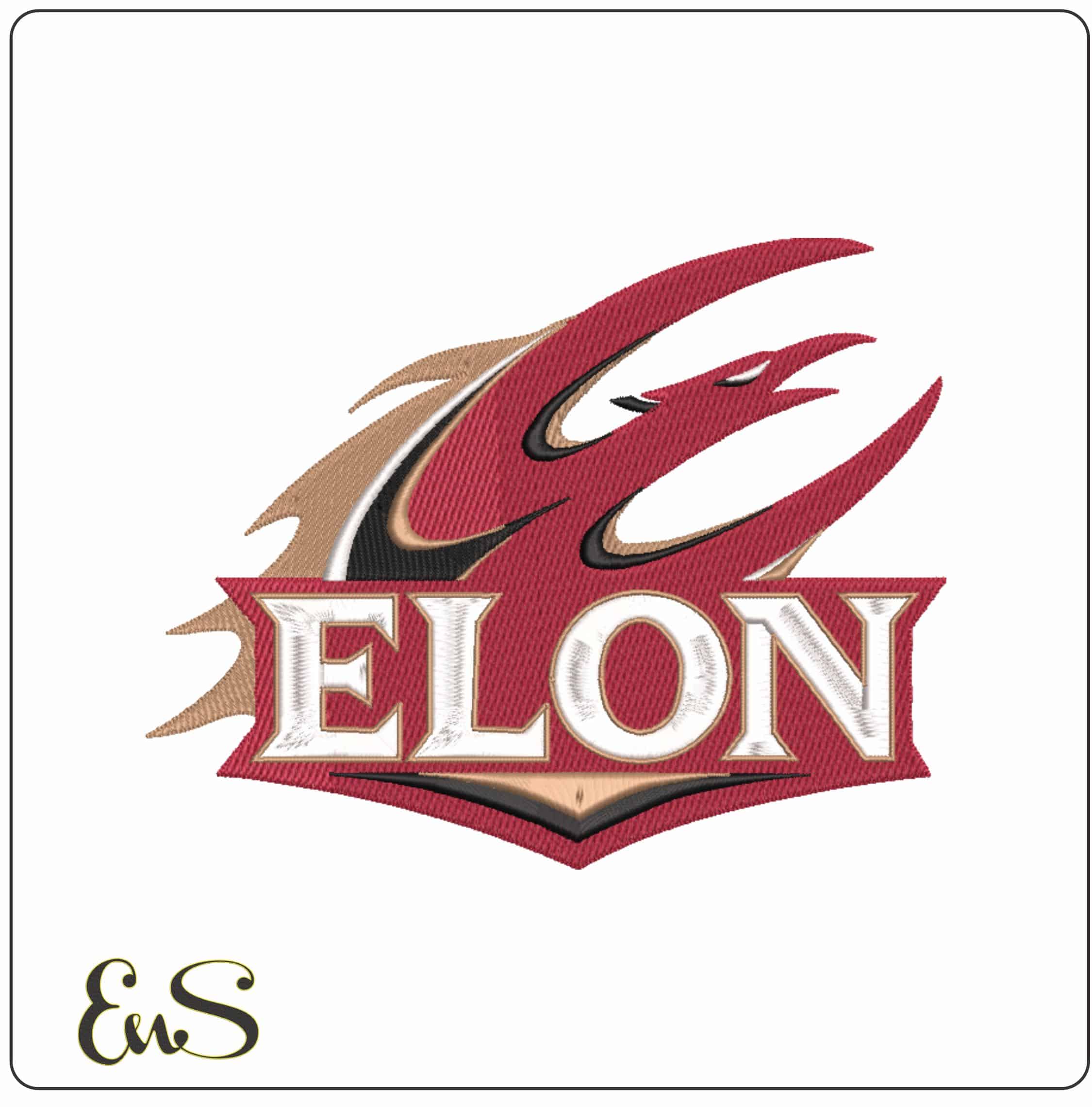 Elon Phoenix 2016 on Elon University  - Elegant embroidery design file-instant download
