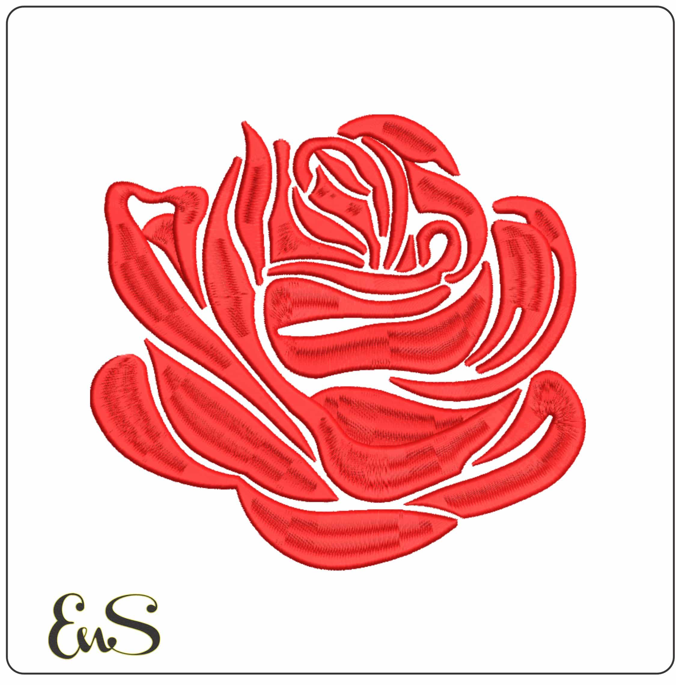 Embossed Rose Petals  - Elegant embroidery design file-instant download
