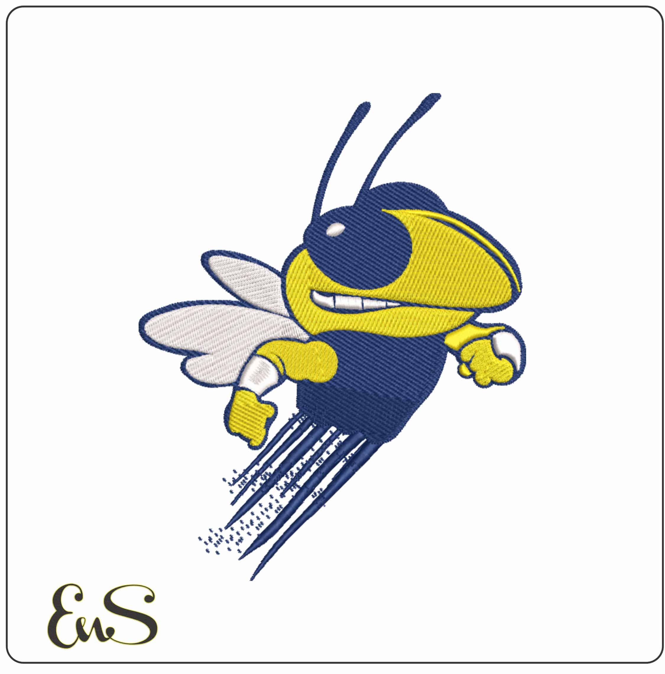 Georgia Tech Yellow Jackets Yellow Institute Technology - Elegant embroidery design file-instant download
