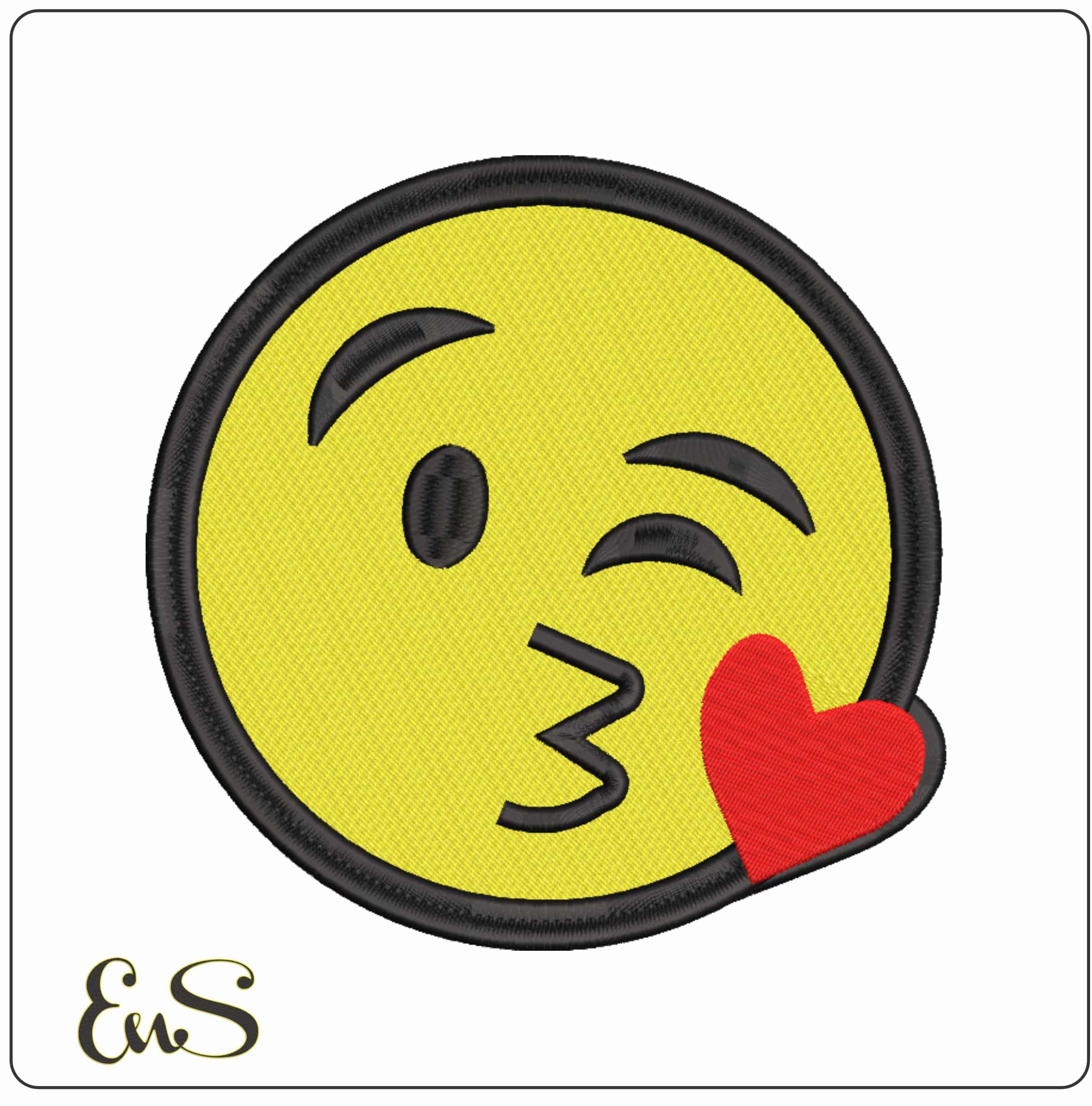 Kiss Emoji  - Elegant embroidery design file-instant download