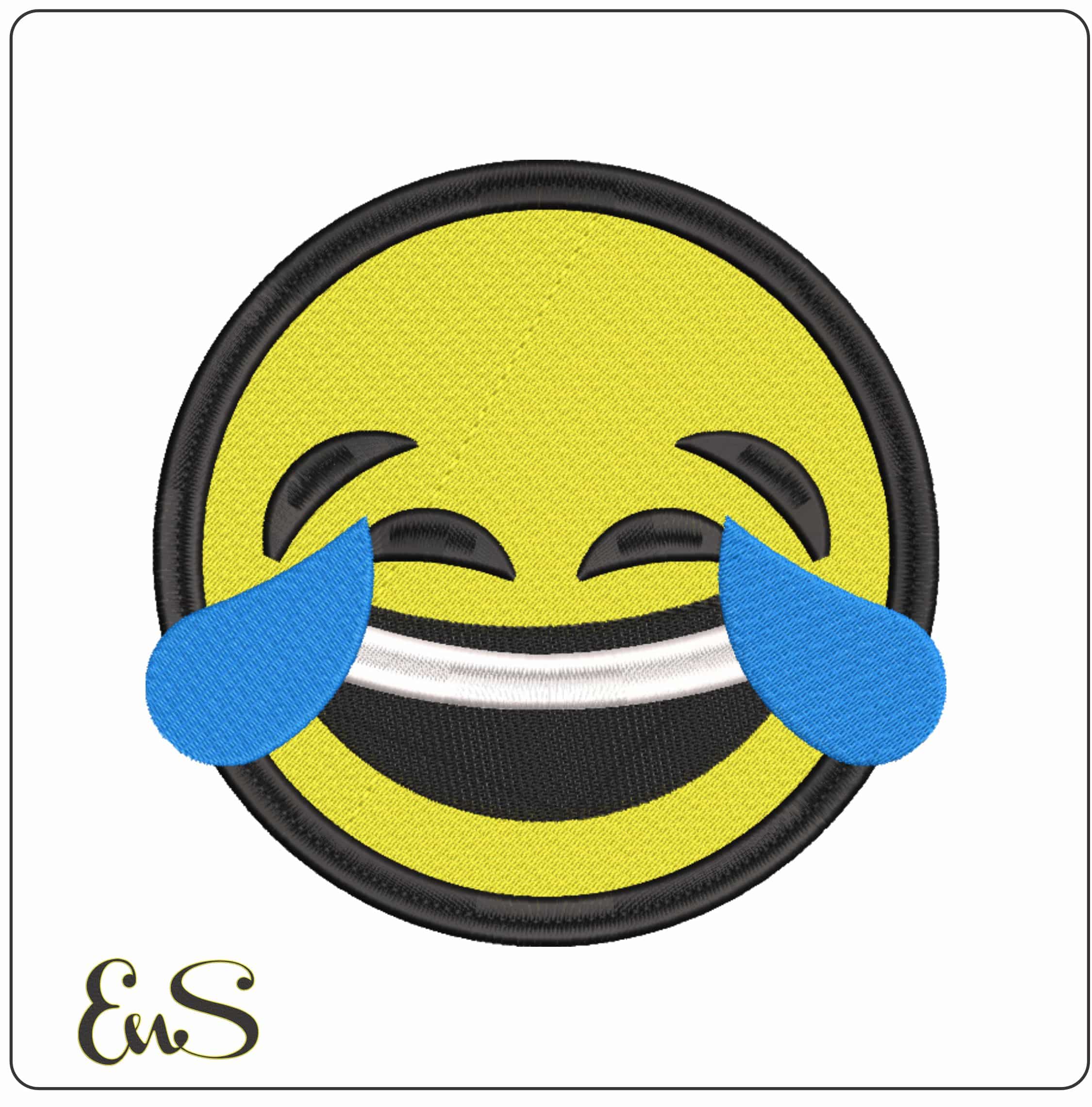 Laughing till you Cry Emoji - Elegant embroidery design file-instant download