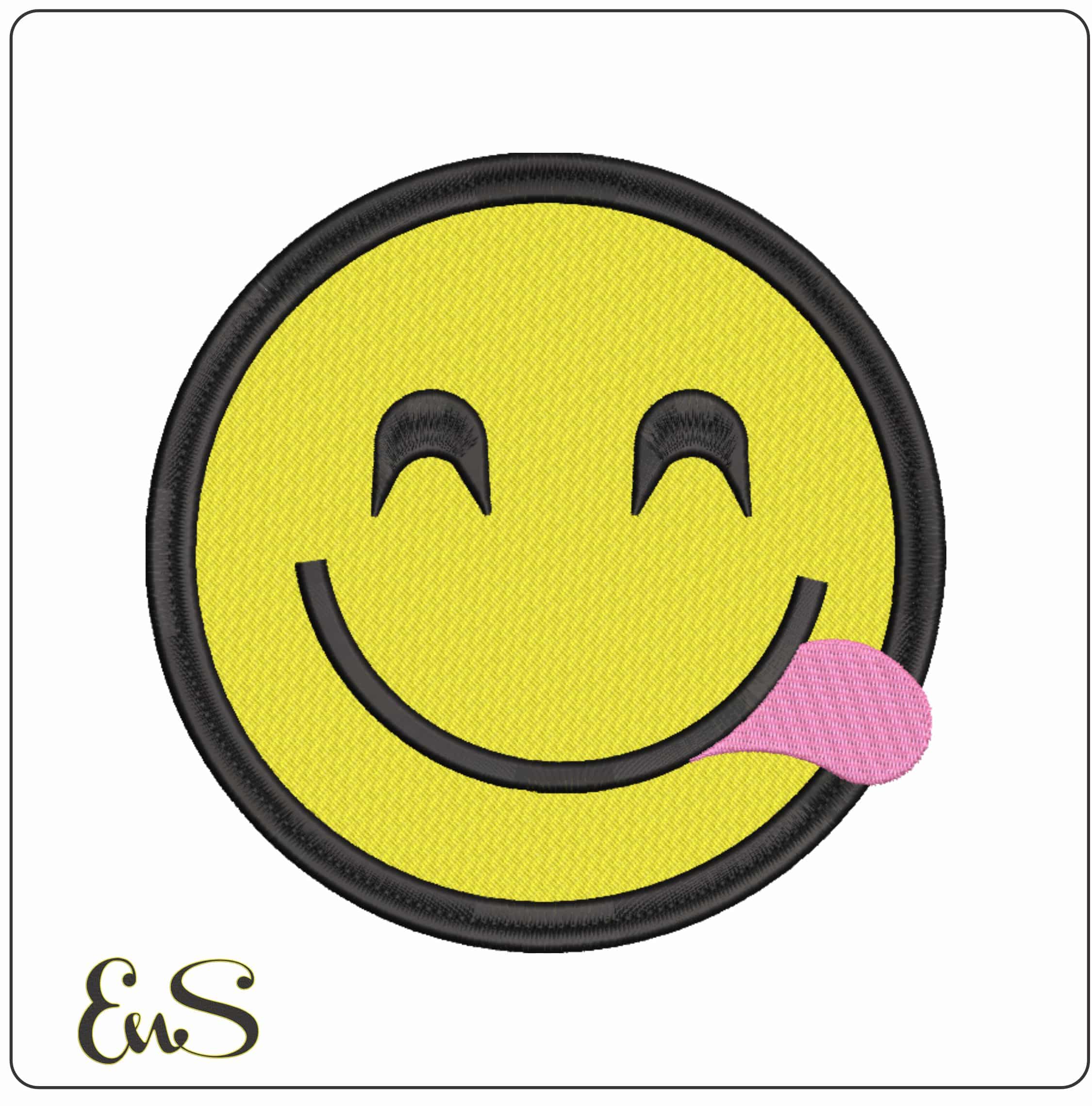 Lick Emoji - Elegant embroidery design file-instant download