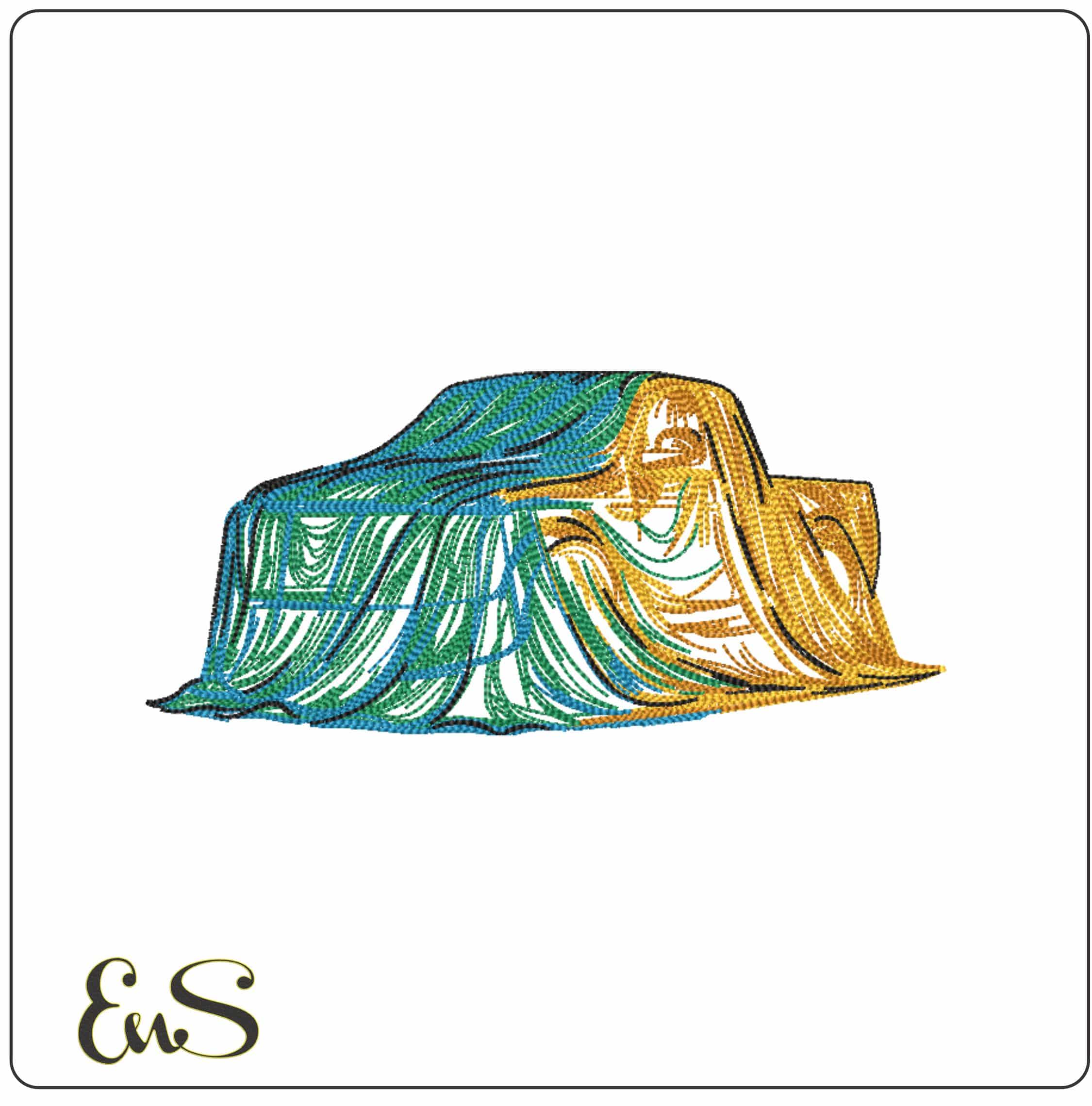 Line Art Truck Cover - Elegant embroidery design file-instant download