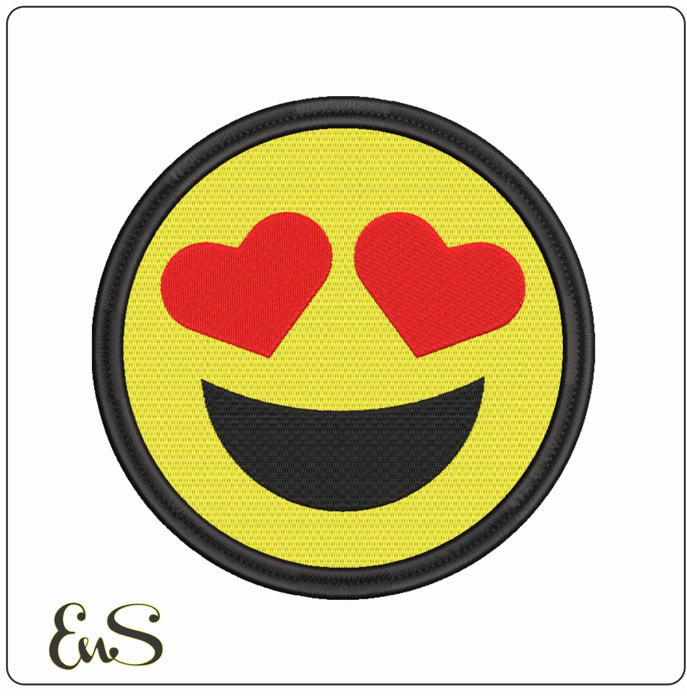 Love Heart Eyes Emoji - Elegant embroidery design file-instant download