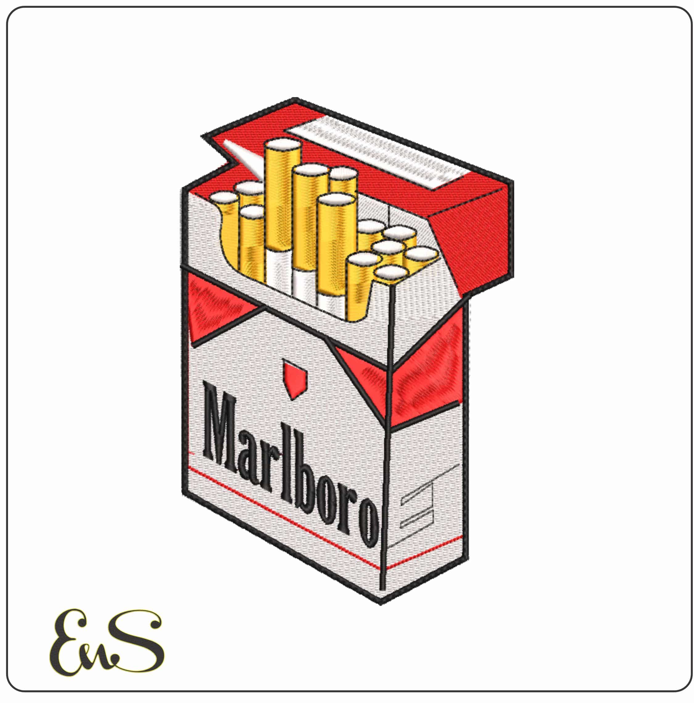 Malboro Pack Cigarettes - Elegant embroidery design file-instant download