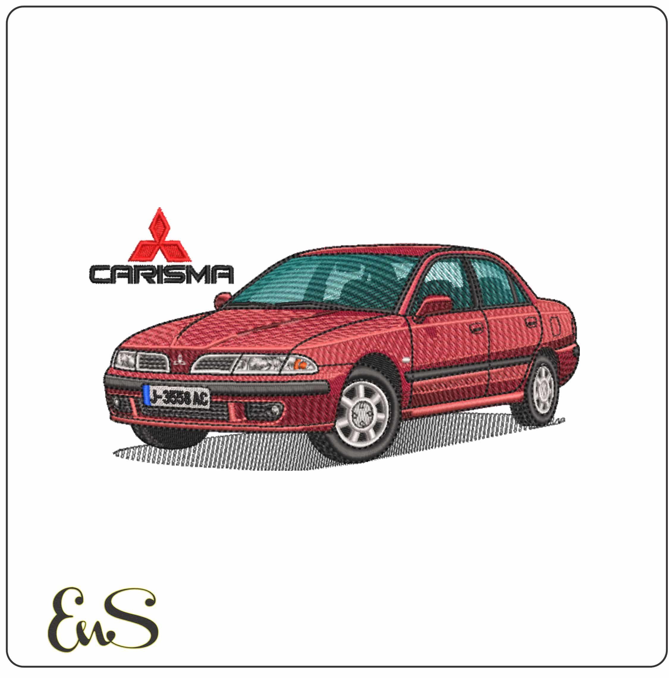 Mitsubishi Carisma with Logo - Elegant embroidery design file-instant download