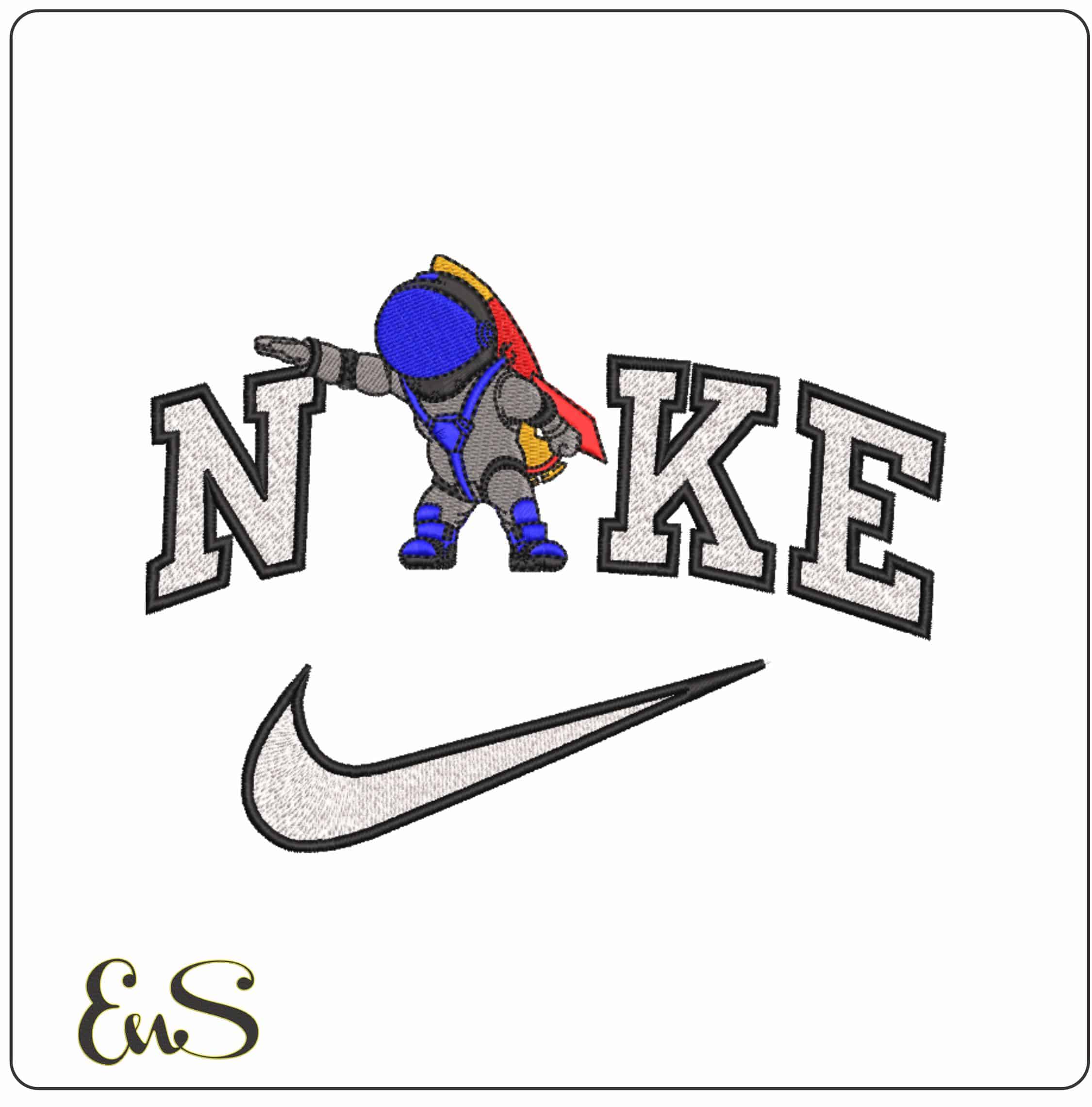 Nike Astronaut Rocket - Elegant embroidery design file-instant download