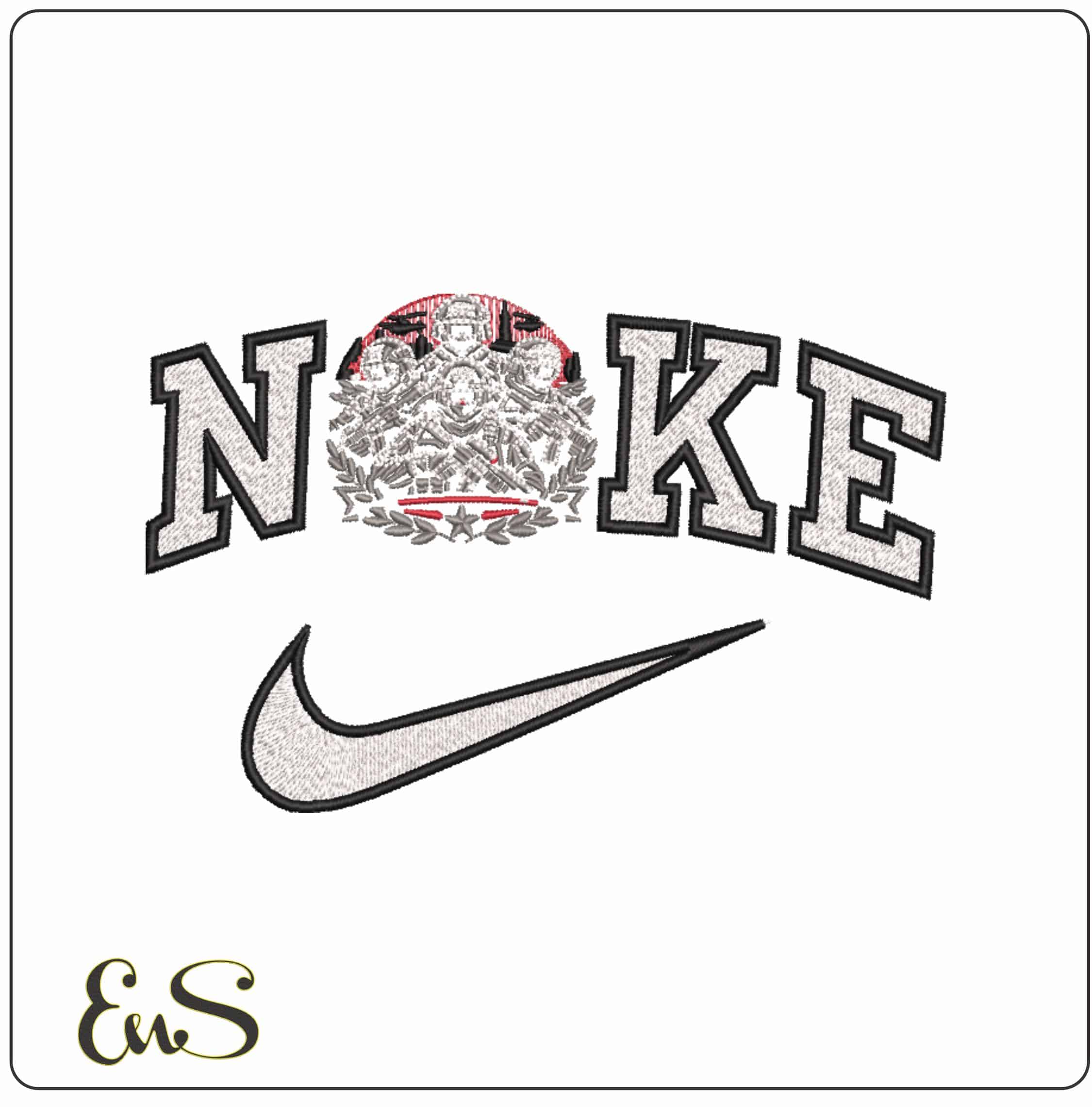 Nike Brigade Outline - Elegant embroidery design file-instant download