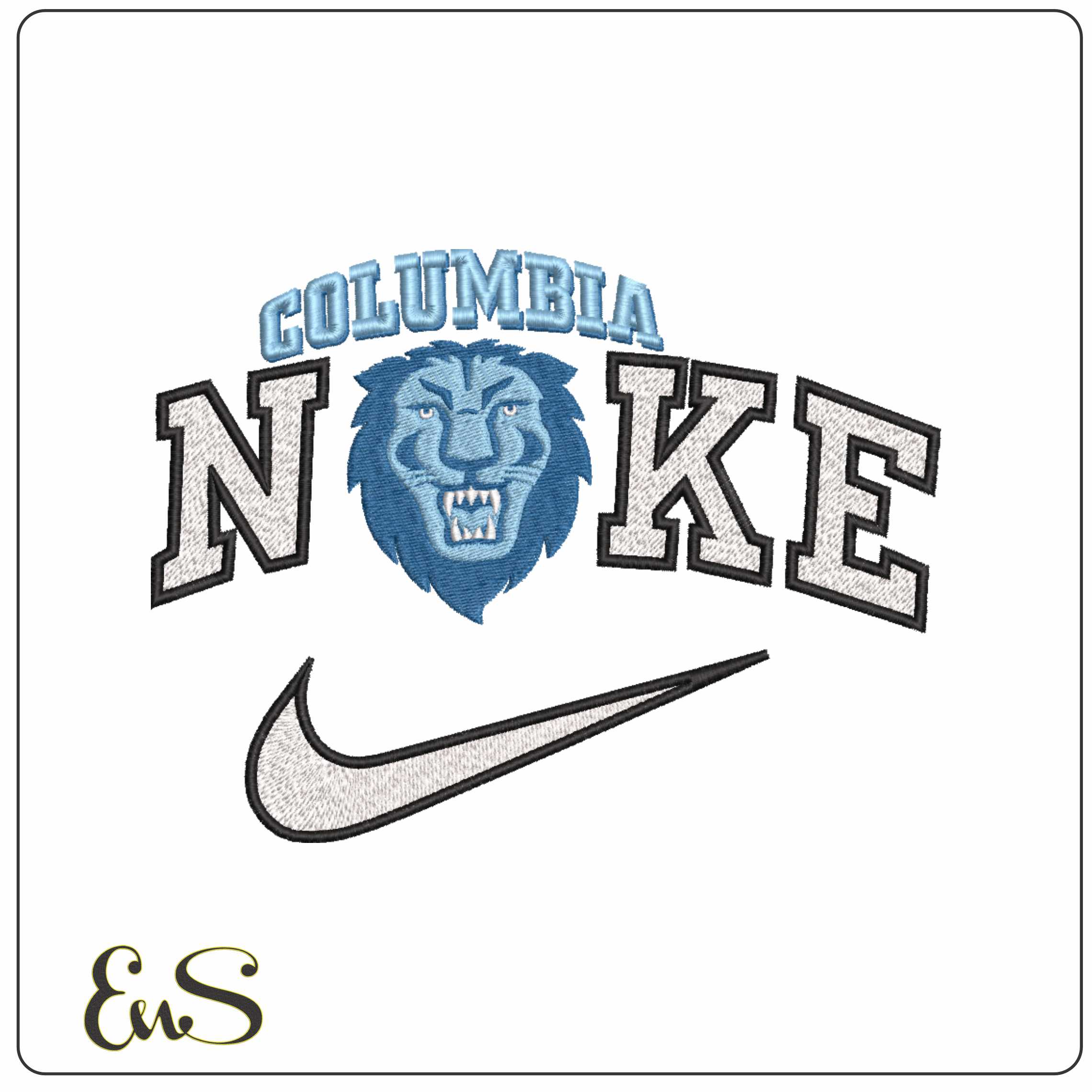 Nike Columbia Lions 2006 on Columbia University - Elegant embroidery design file-instant download