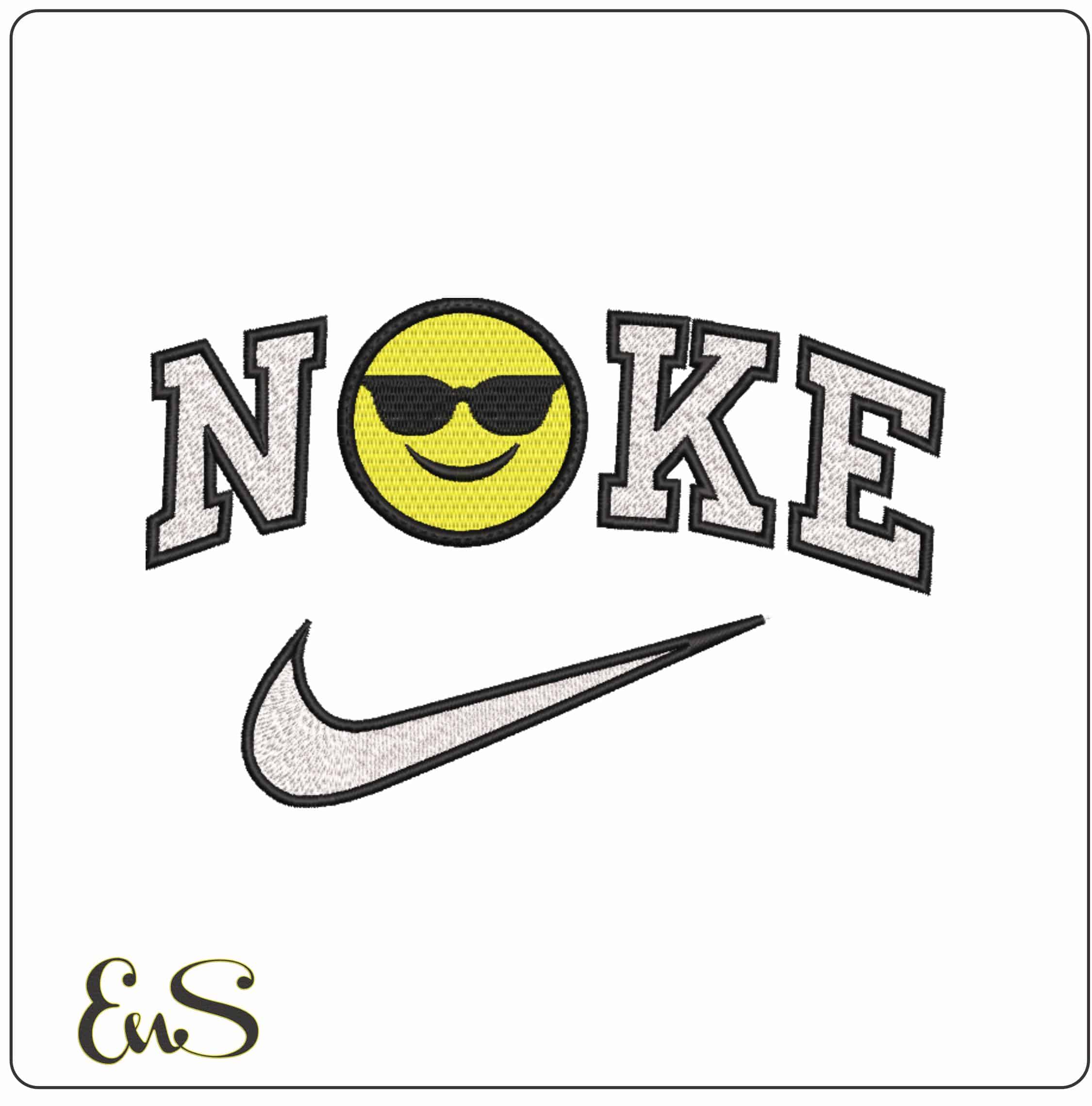 Nike Cool Emoji - Elegant embroidery design file-instant download
