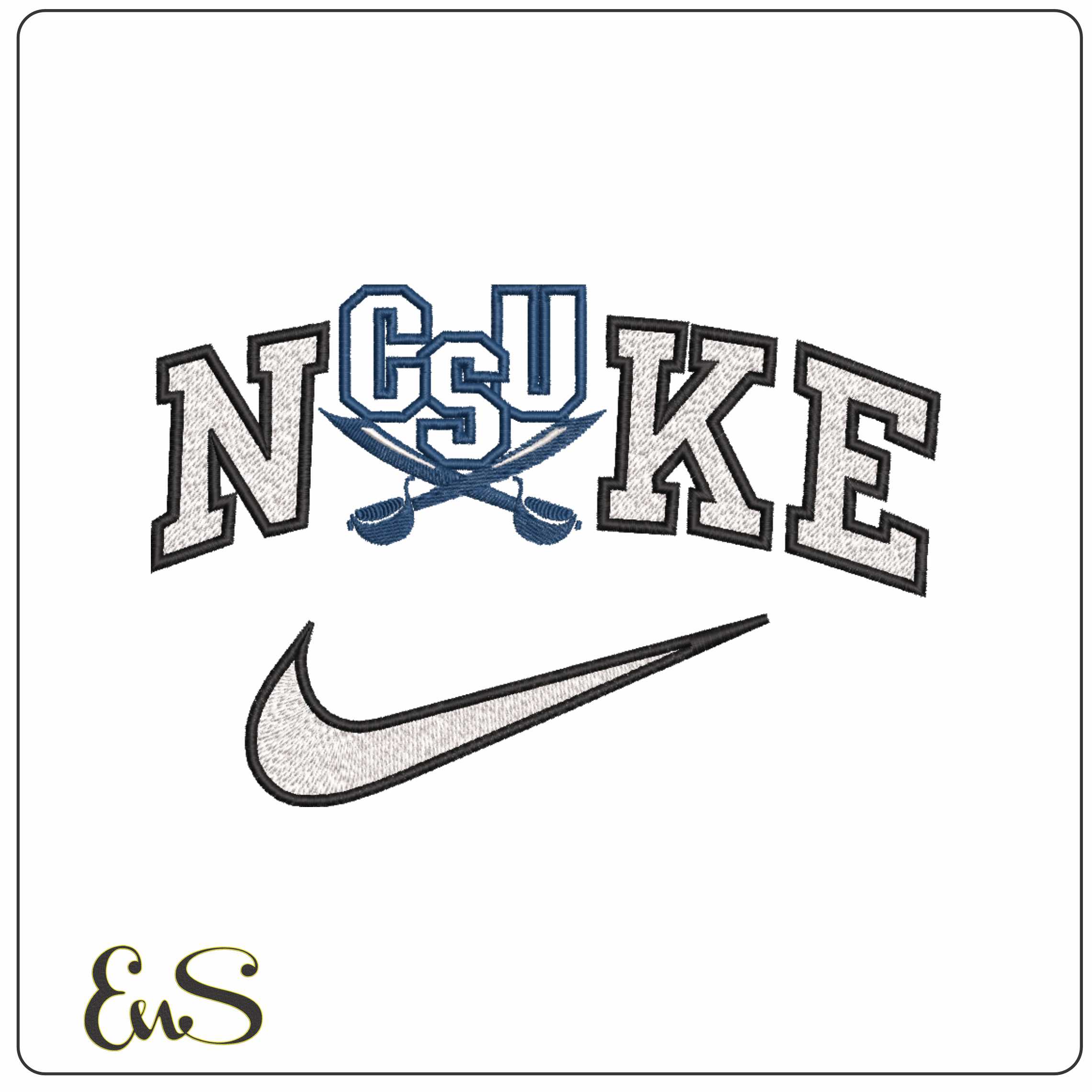 Nike CSU Buccaneers 2004 2015 Charleston Southern University - Elegant embroidery design file-instant download