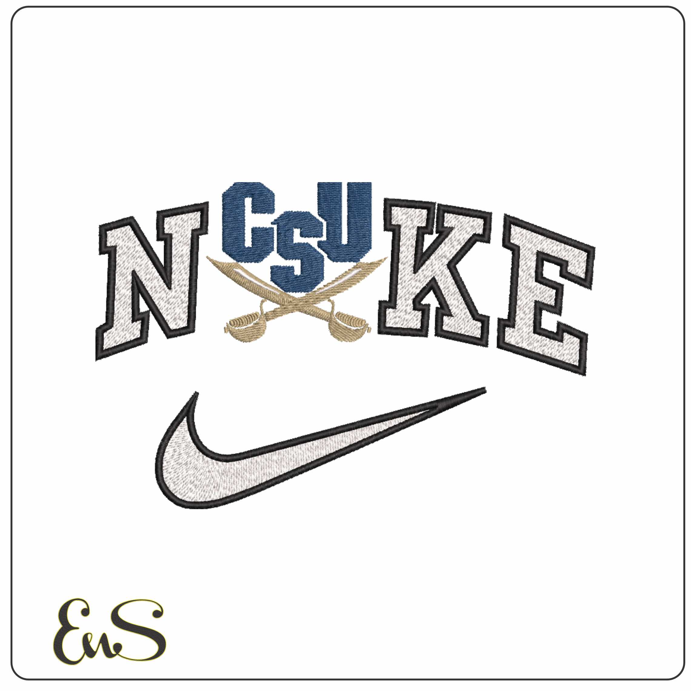 Nike CSU Buccaneers 2015 2021 Charleston Southern University - Elegant embroidery design file-instant download