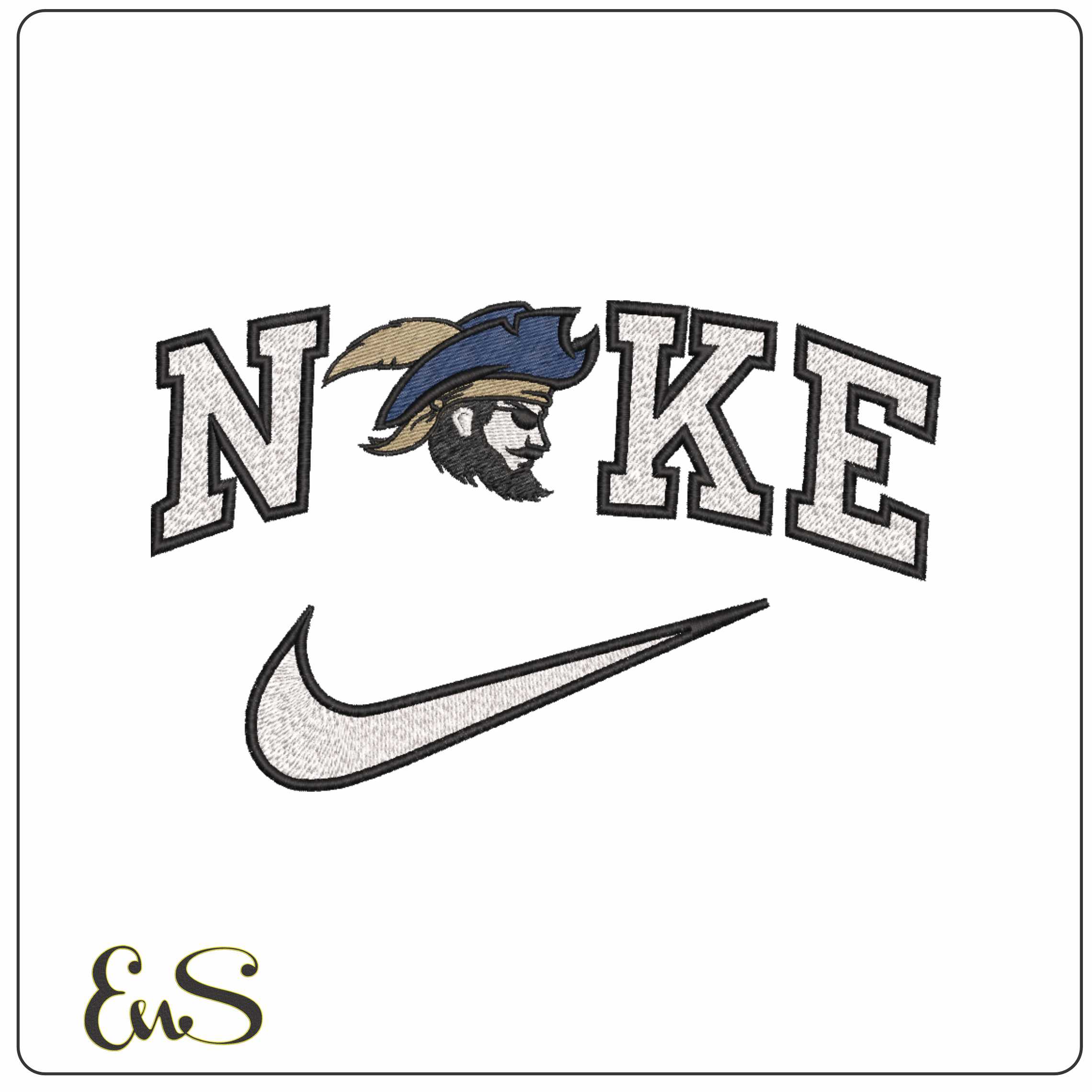 Nike CSU Buccaneers 2021 on Charleston Southern University - Elegant embroidery design file-instant download