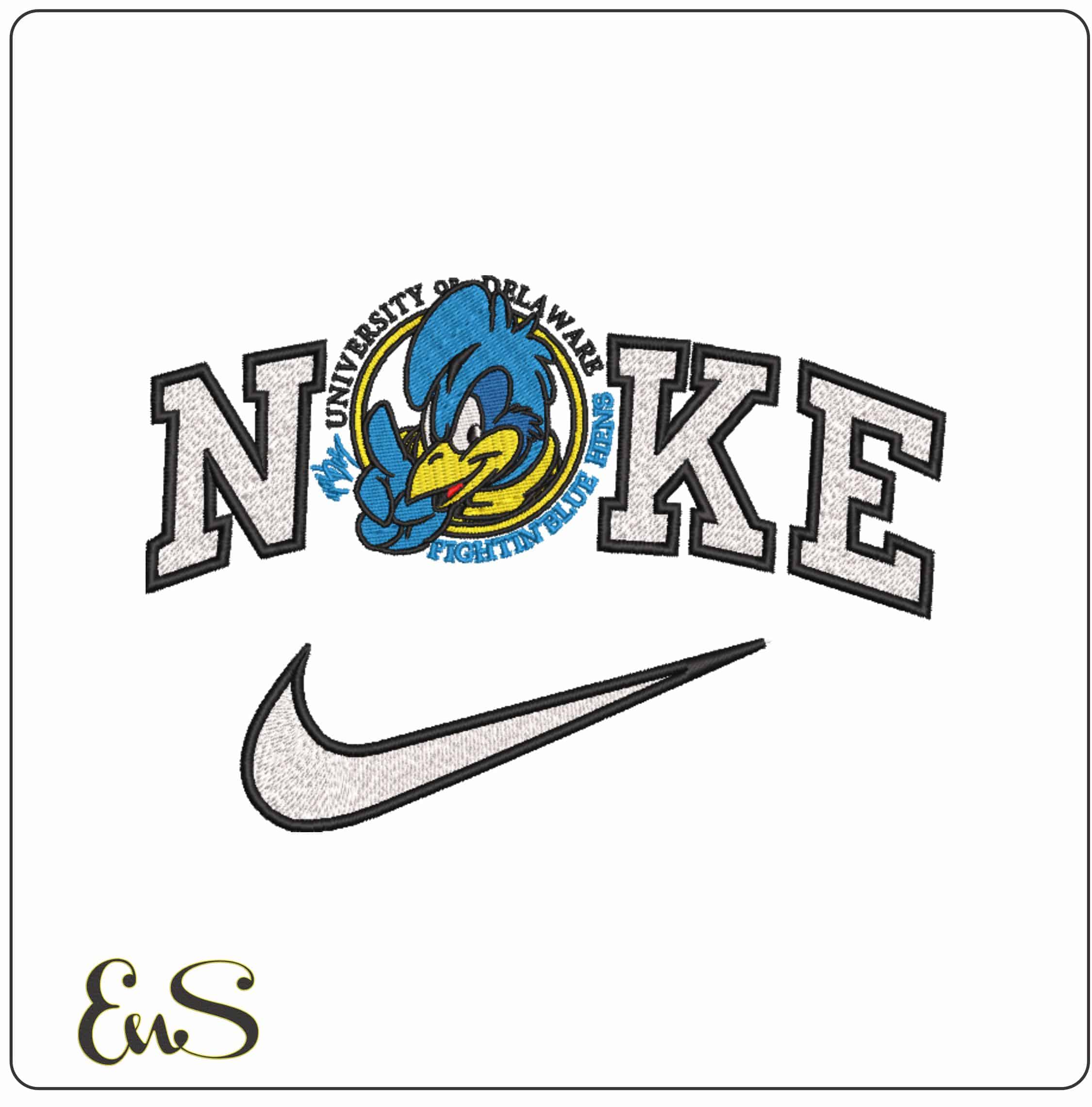 Nike Delaware Blue Hens 1999 to 2009 University - Elegant embroidery design file-instant download