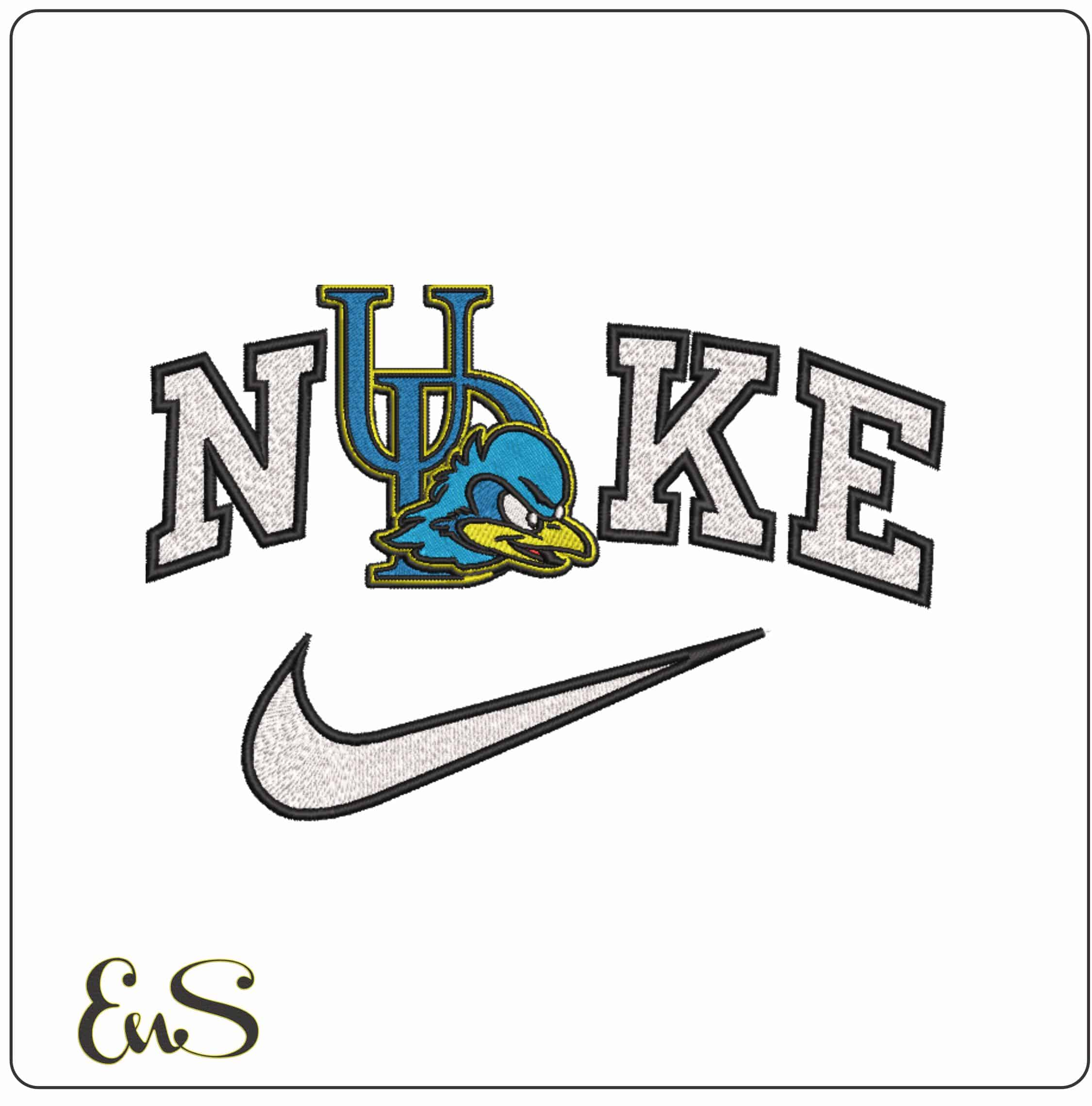 Nike Delaware Blue Hens 2009 to 2018 University - Elegant embroidery design file-instant download