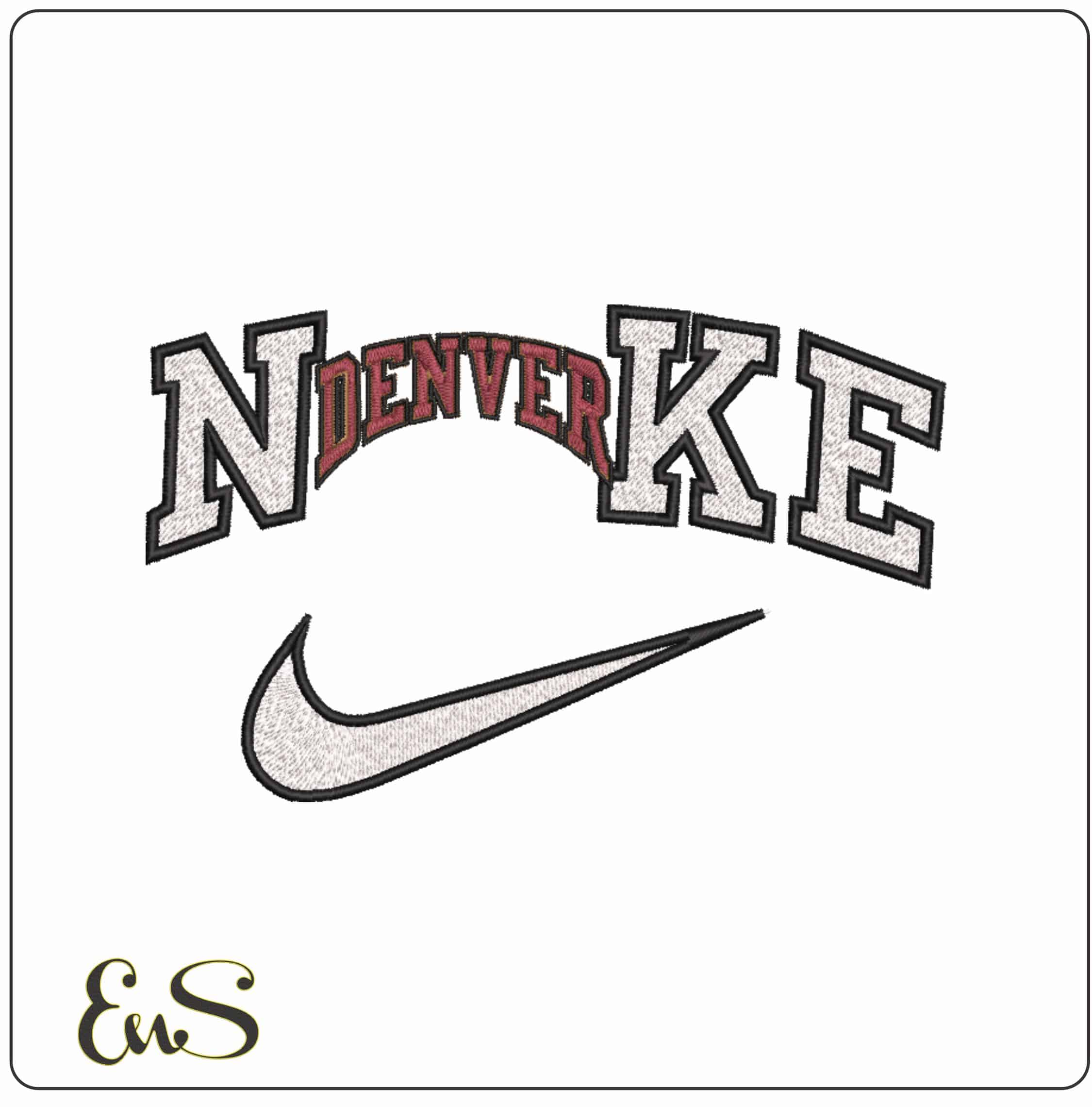 Nike Denver Pioneers 2007 to 2022 University - Elegant embroidery design file-instant download