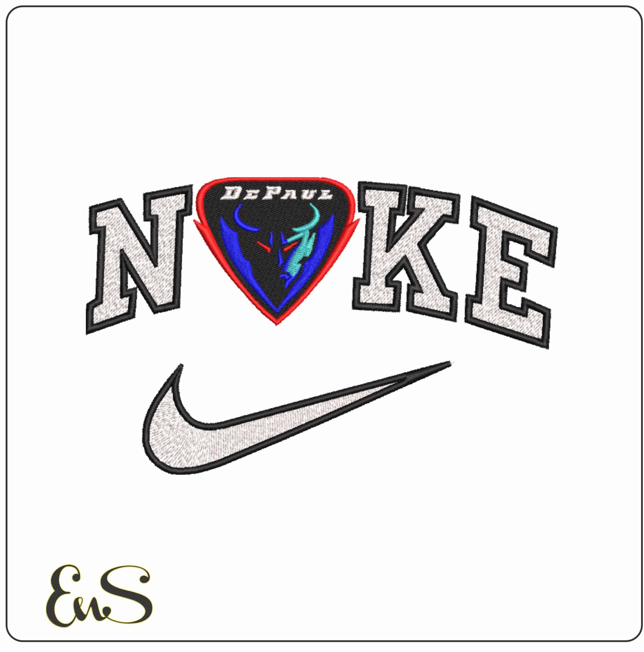 Nike DePaul Blue Demons Alternate DePaul University - Elegant embroidery design file-instant download