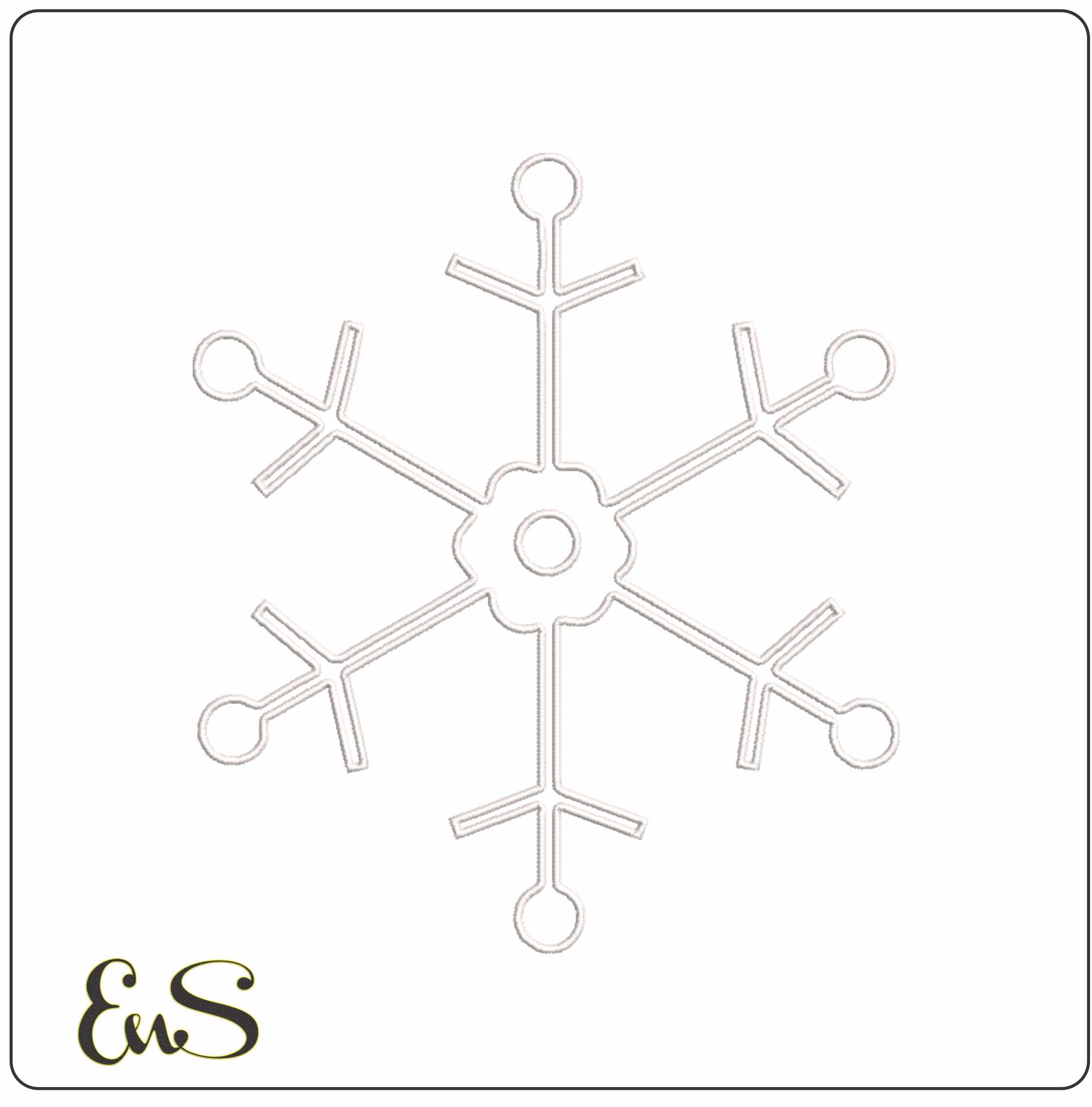 Snow Flake Outline Christmas - embroidery file - instant download in a frame