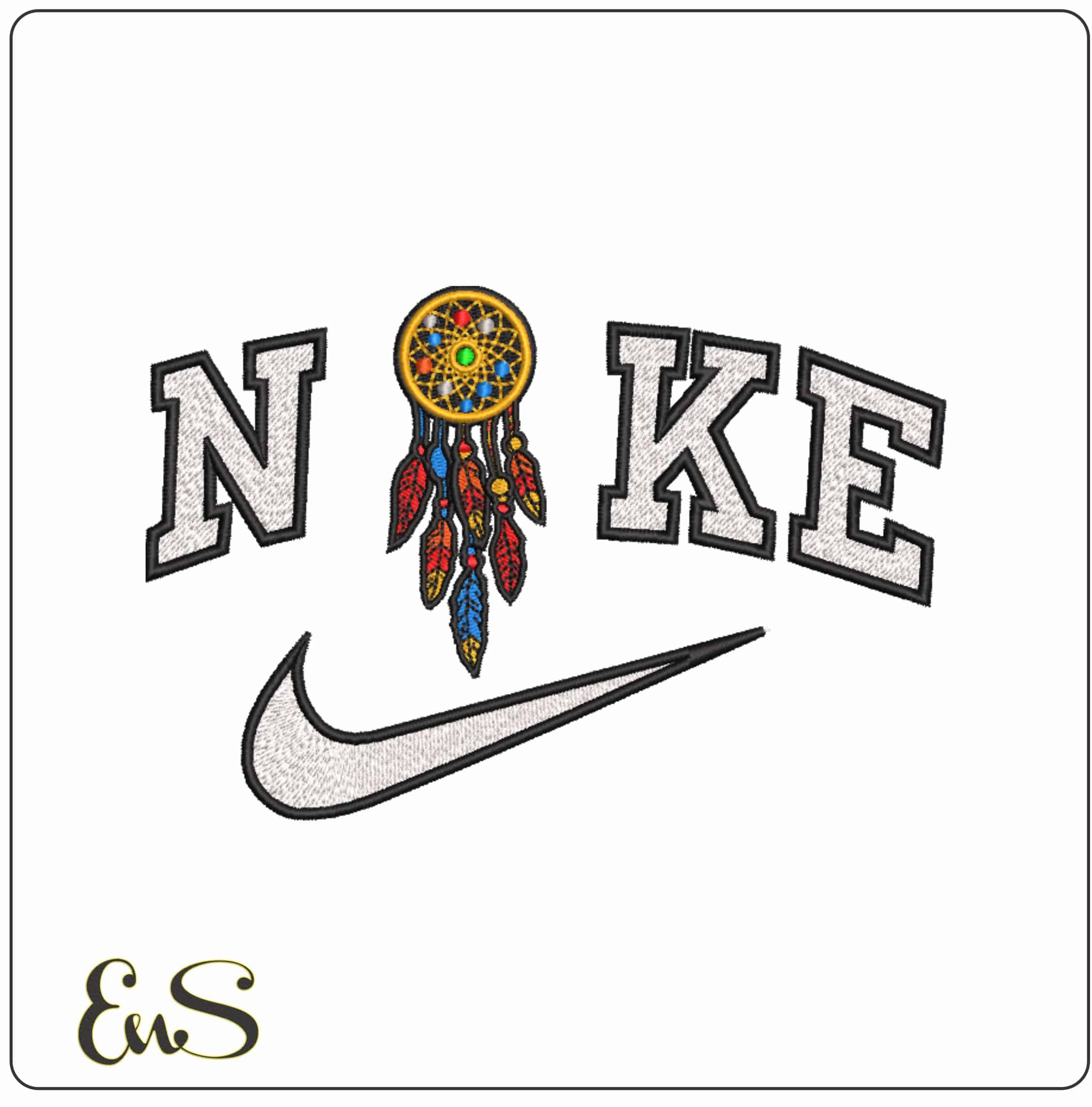 Nike Dream Catcher - Elegant embroidery design file-instant download