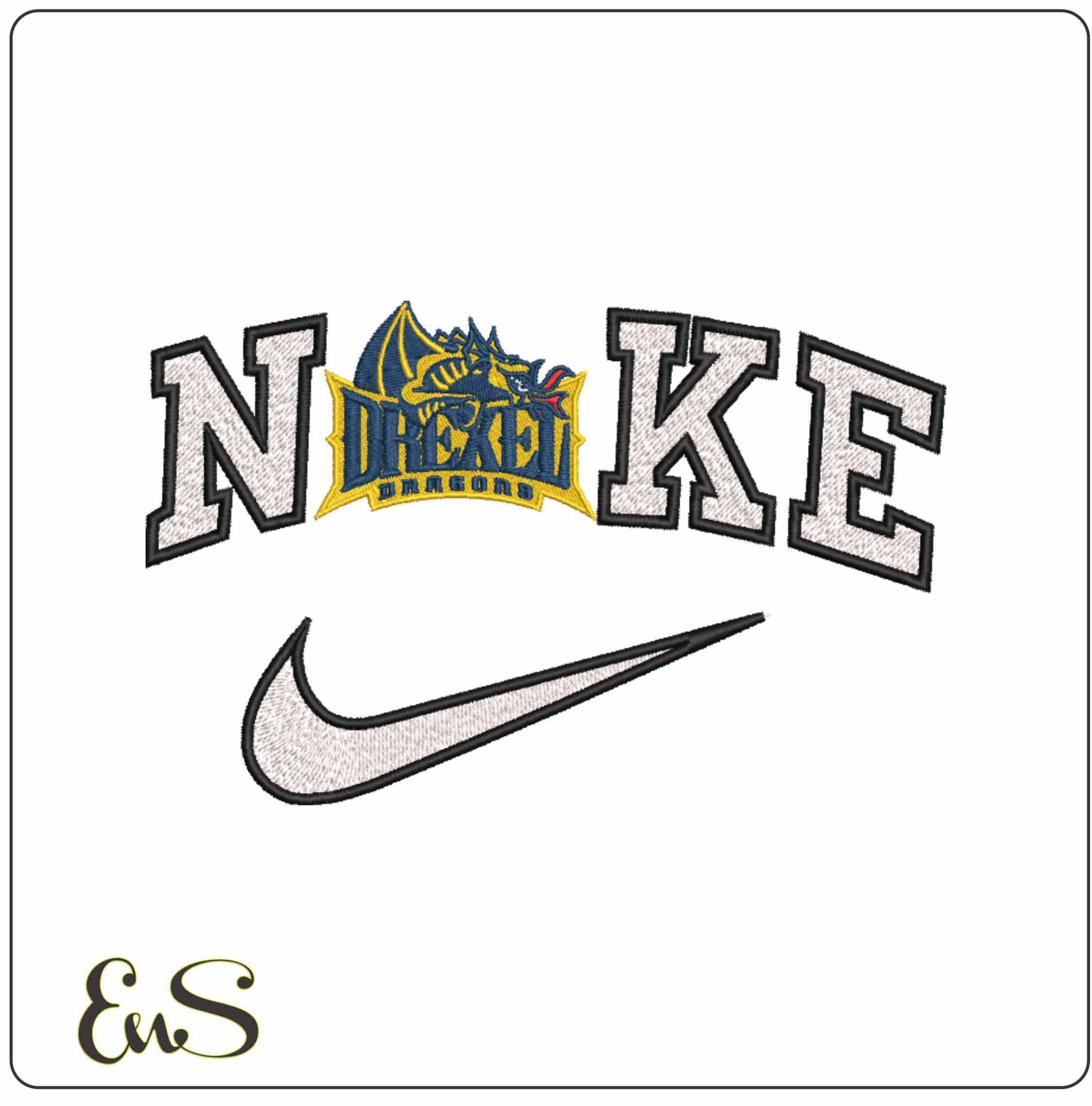Nike Drexel Dragons 2012 on Drexel University - Elegant embroidery design file-instant download
