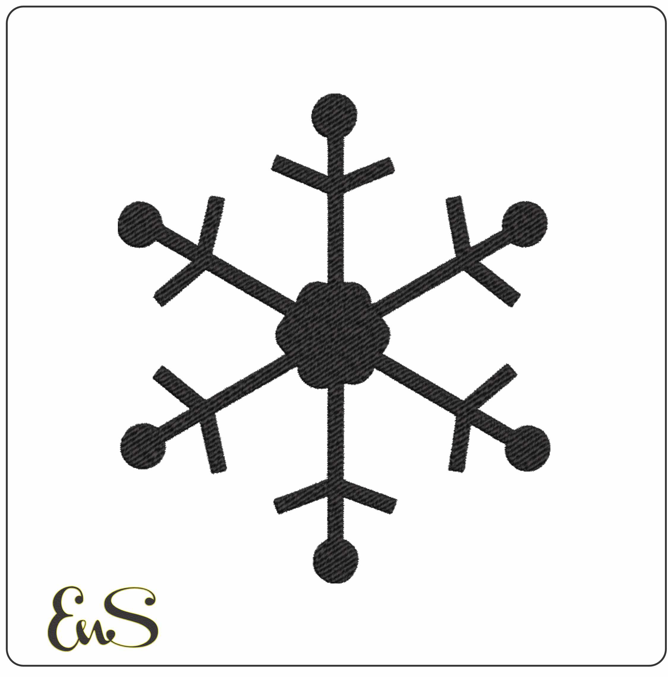 Snow Flake Solid Christmas - embroidery file - instant download in a frame