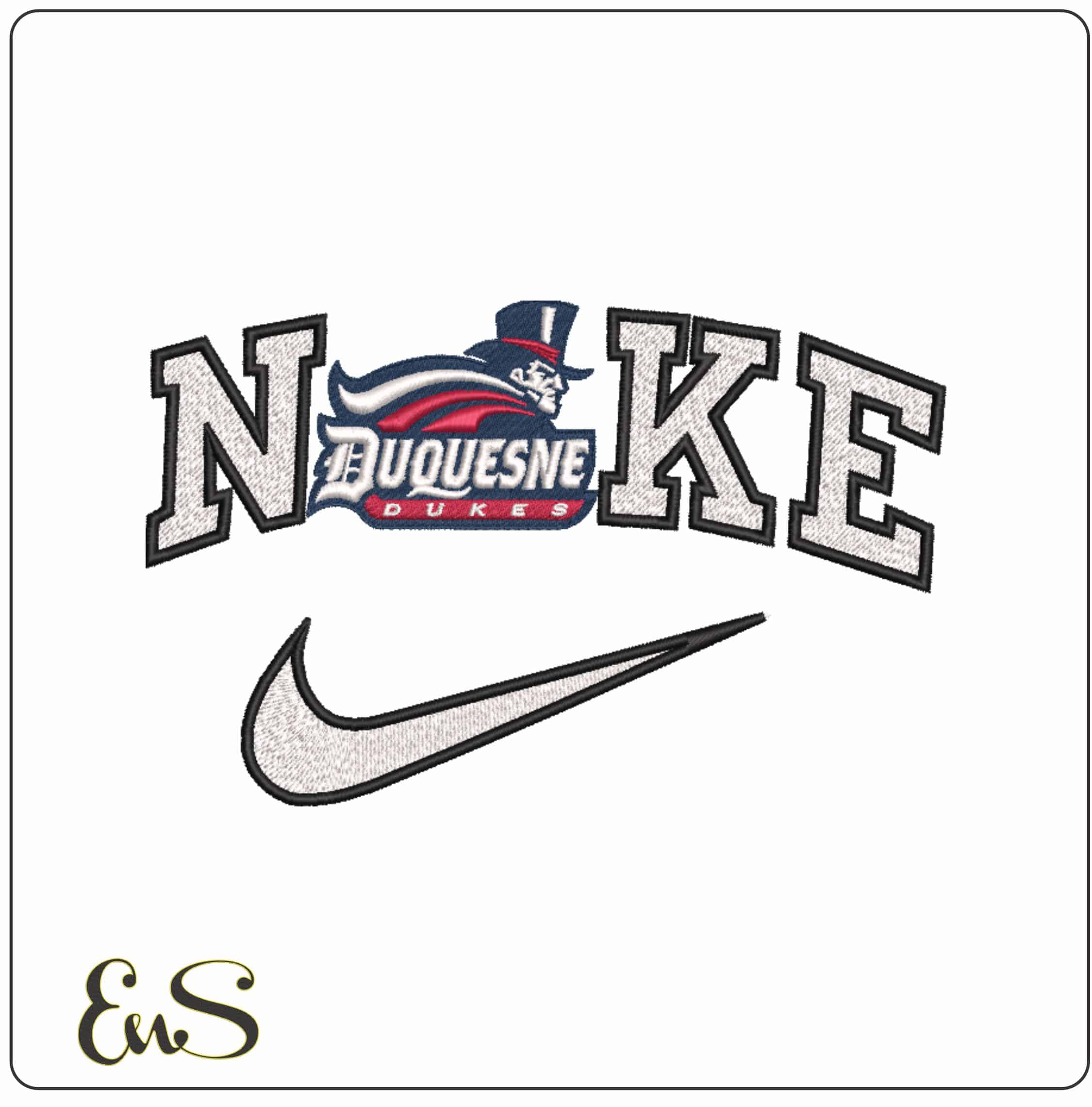 Nike Duquesne Dukes 2006 to 2017 Duquesne University - Elegant embroidery design file-instant download