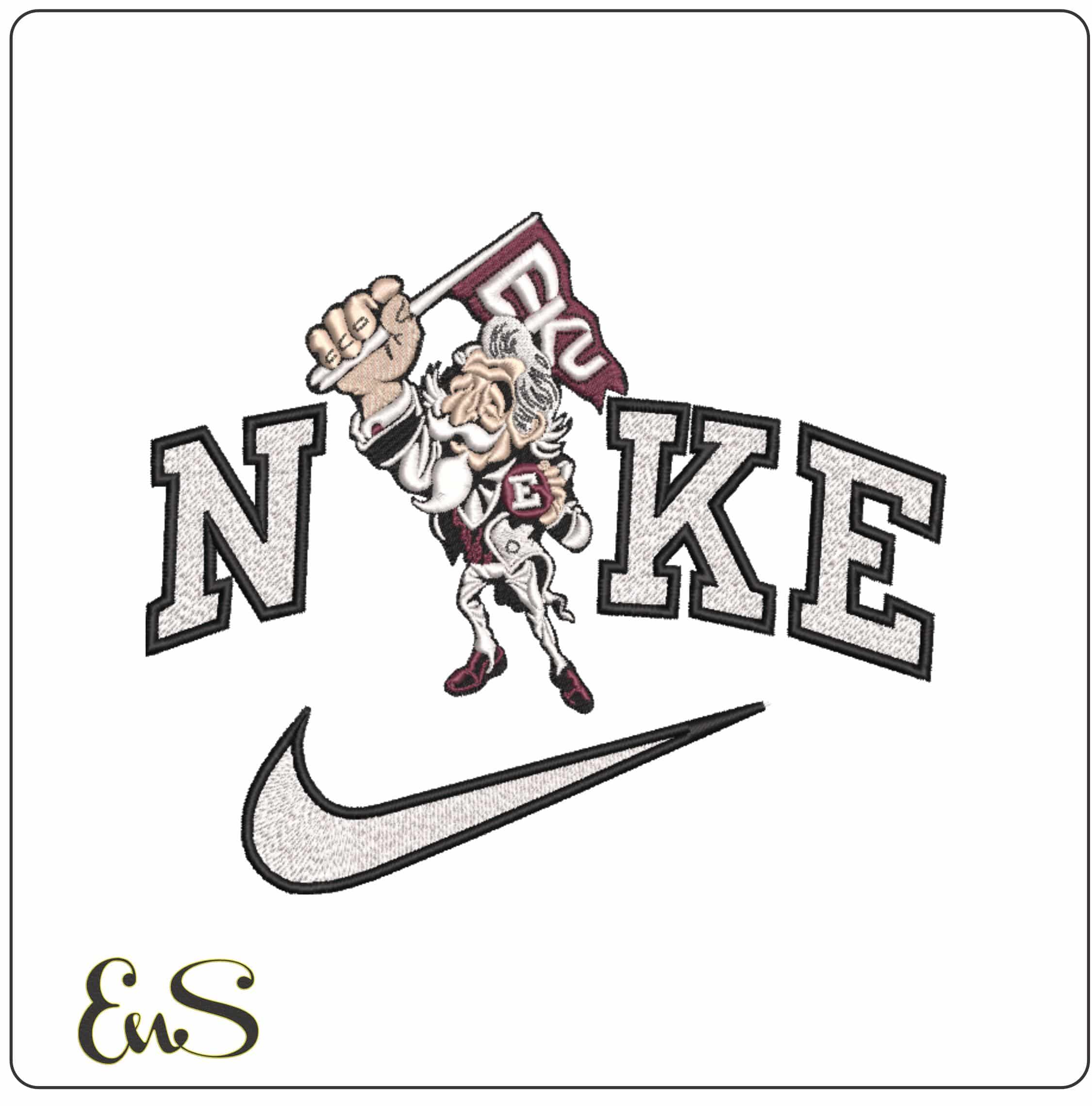 Nike Eastern Kentucky Colonels 1974 to 2004 University - Elegant embroidery design file-instant download